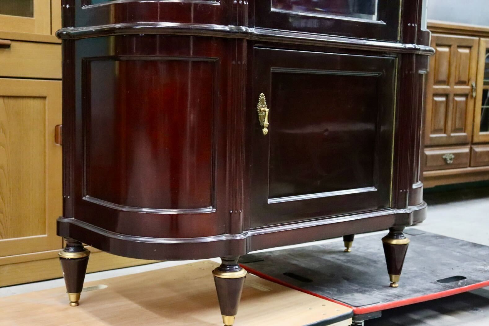 GMIK505○初音の家具 キュリオケース 飾り棚 キャビネット コレクションボード ヨーロピアン クラシック アンティーク 田中家具製作所