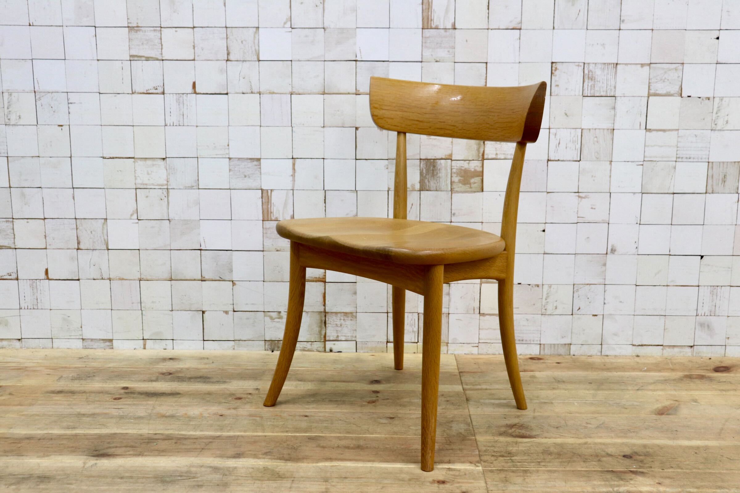 GMIS538B〇飛騨産業／ HIDA キツツキ CRESCENTクレセント ダイニングチェア 椅子オーク無垢材 定価約8.7万