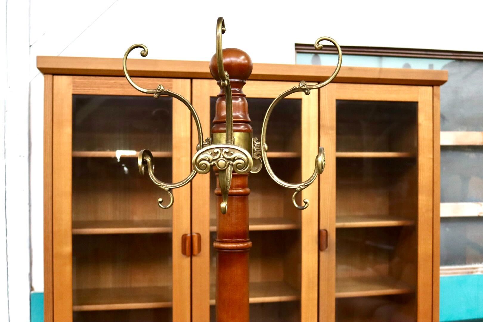 GMIS503○コートハンガー 帽子掛け コート掛け ポールハンガー ハンガーラック 木製 レトロ クラシック ヴィンテージ