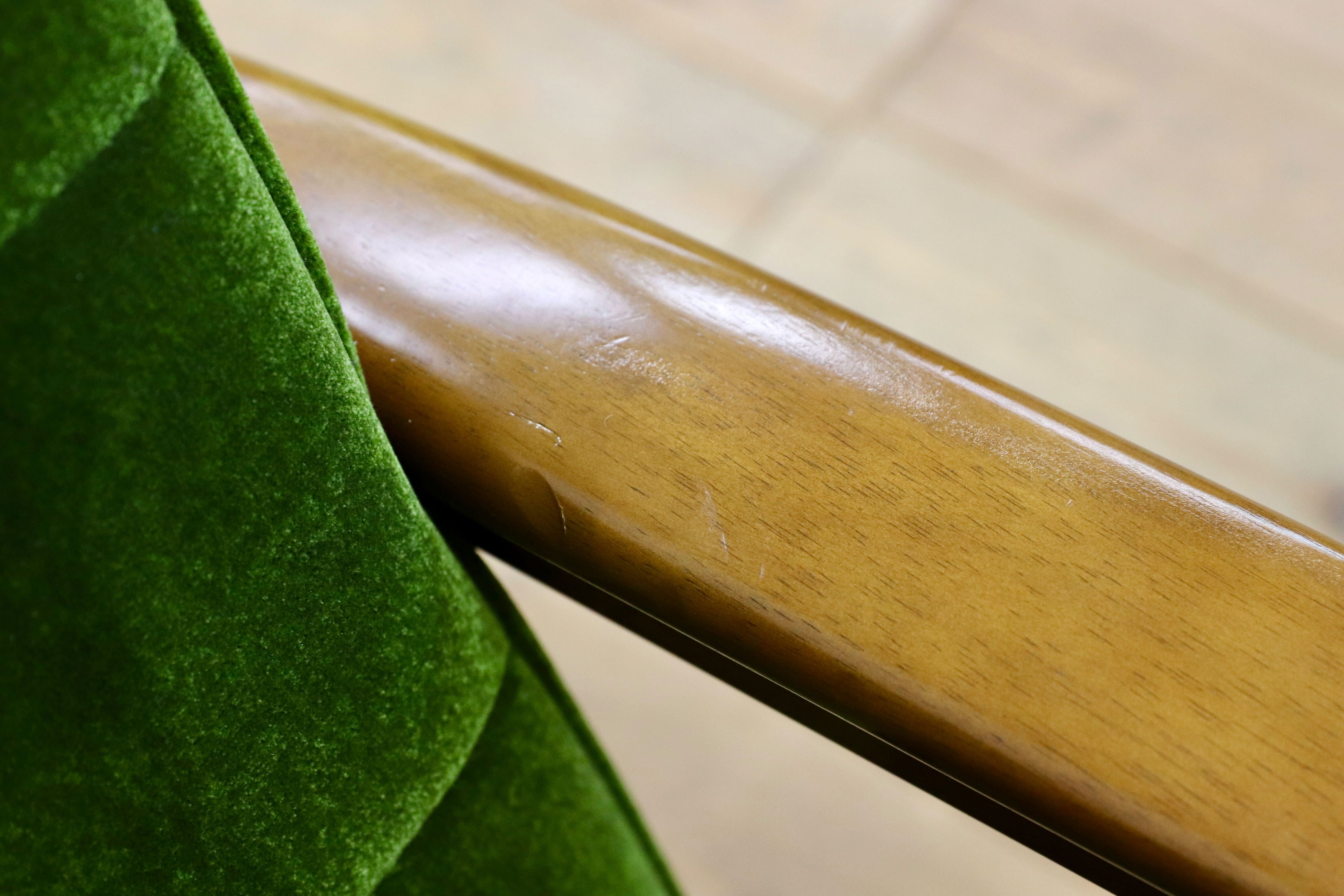 GMIS299○カリモク60 Kチェア 2シーター モケットグリーン karimoku 2人掛けソファ ラブソファ アームチェア