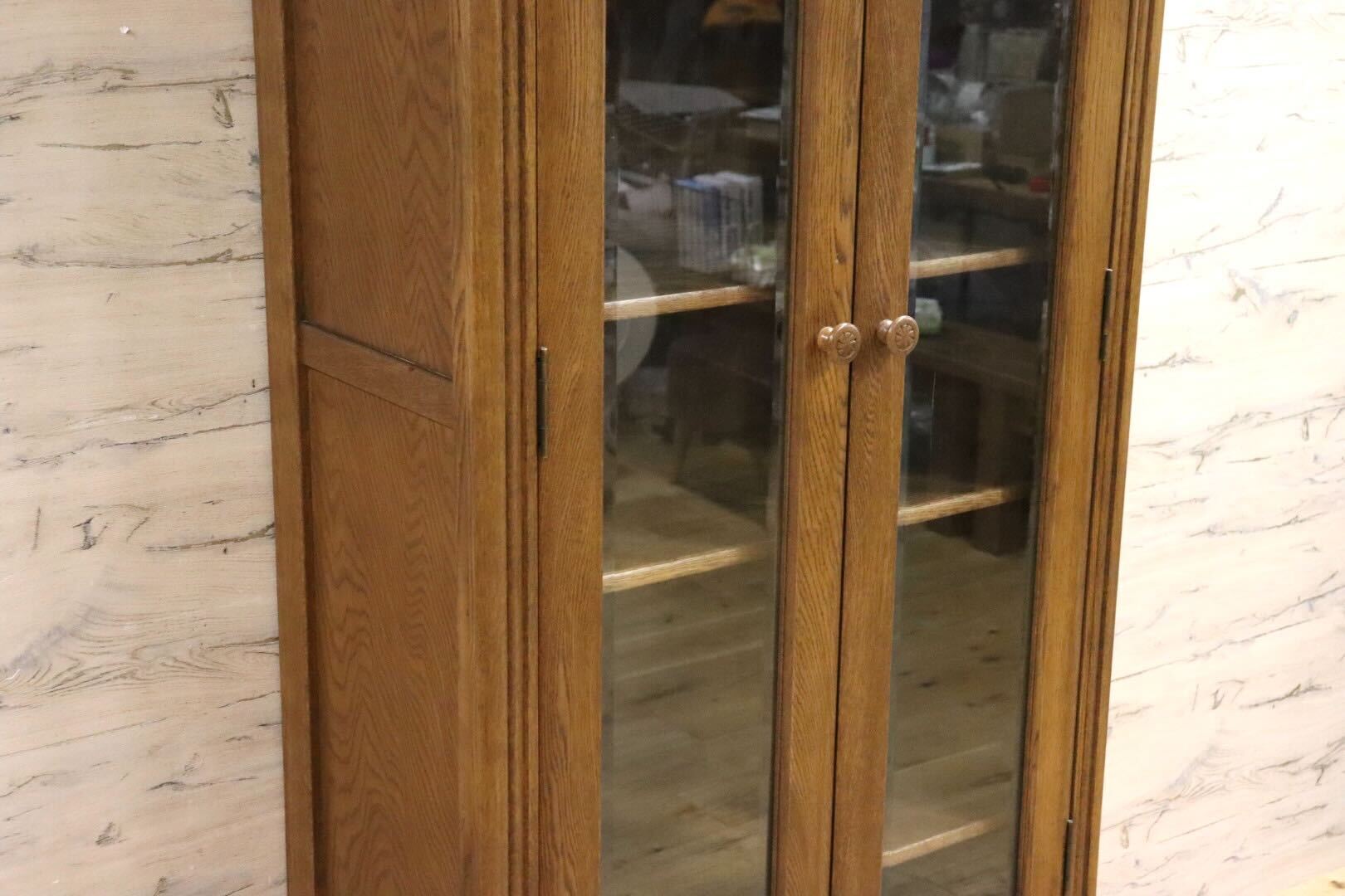 GMIH268○山室家具 EPPOIR エスポアール 旭川家具 書棚 本棚 本箱 キャビネット 飾り棚 ブックシェルフ オーク材 書斎 定価約28.6万