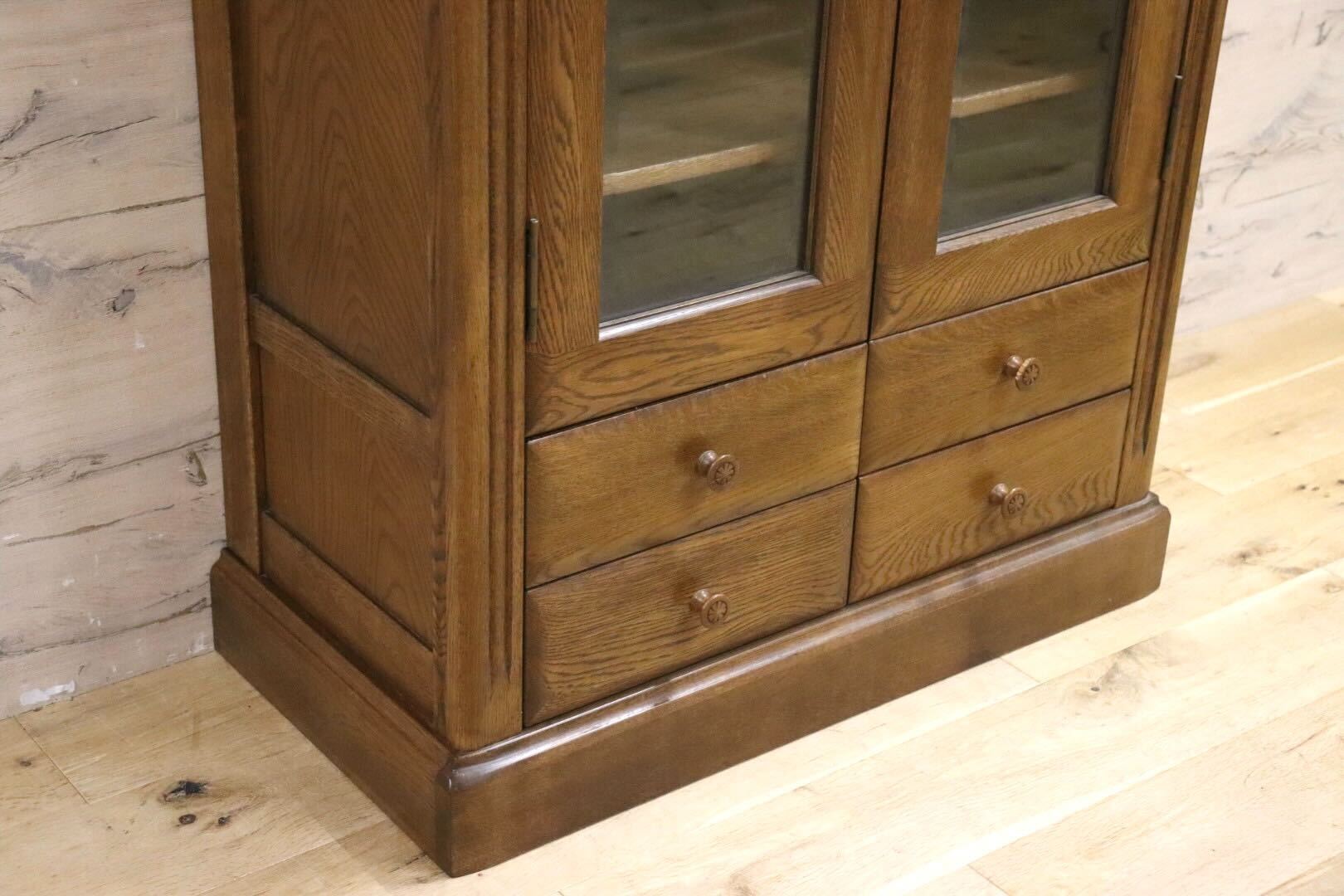 GMIH268○山室家具 EPPOIR エスポアール 旭川家具 書棚 本棚 本箱 キャビネット 飾り棚 ブックシェルフ オーク材 書斎 定価約28.6万