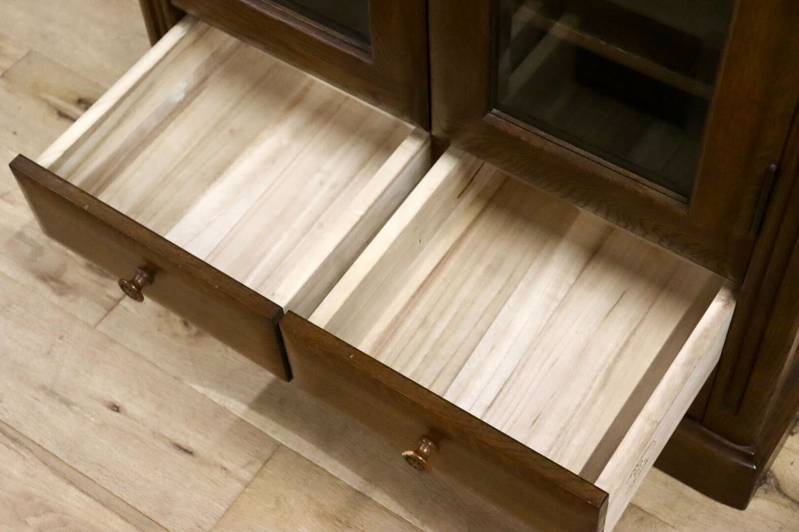 GMIH268○山室家具 EPPOIR エスポアール 旭川家具 書棚 本棚 本箱 キャビネット 飾り棚 ブックシェルフ オーク材 書斎 定価約28.6万