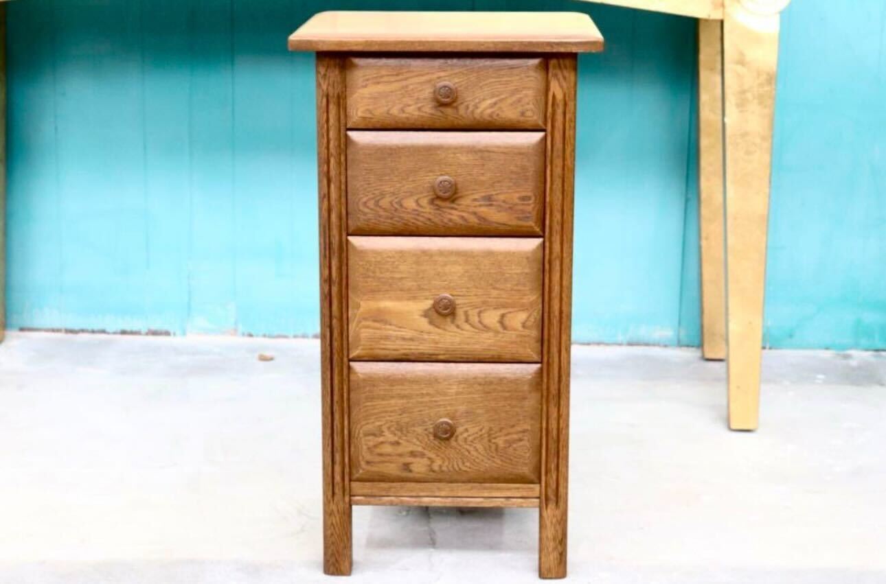 GMHS587○山室家具 ESPOIR エスポアール チェスト 旭川家具 レトロ カントリー オーク材 定価8.9万