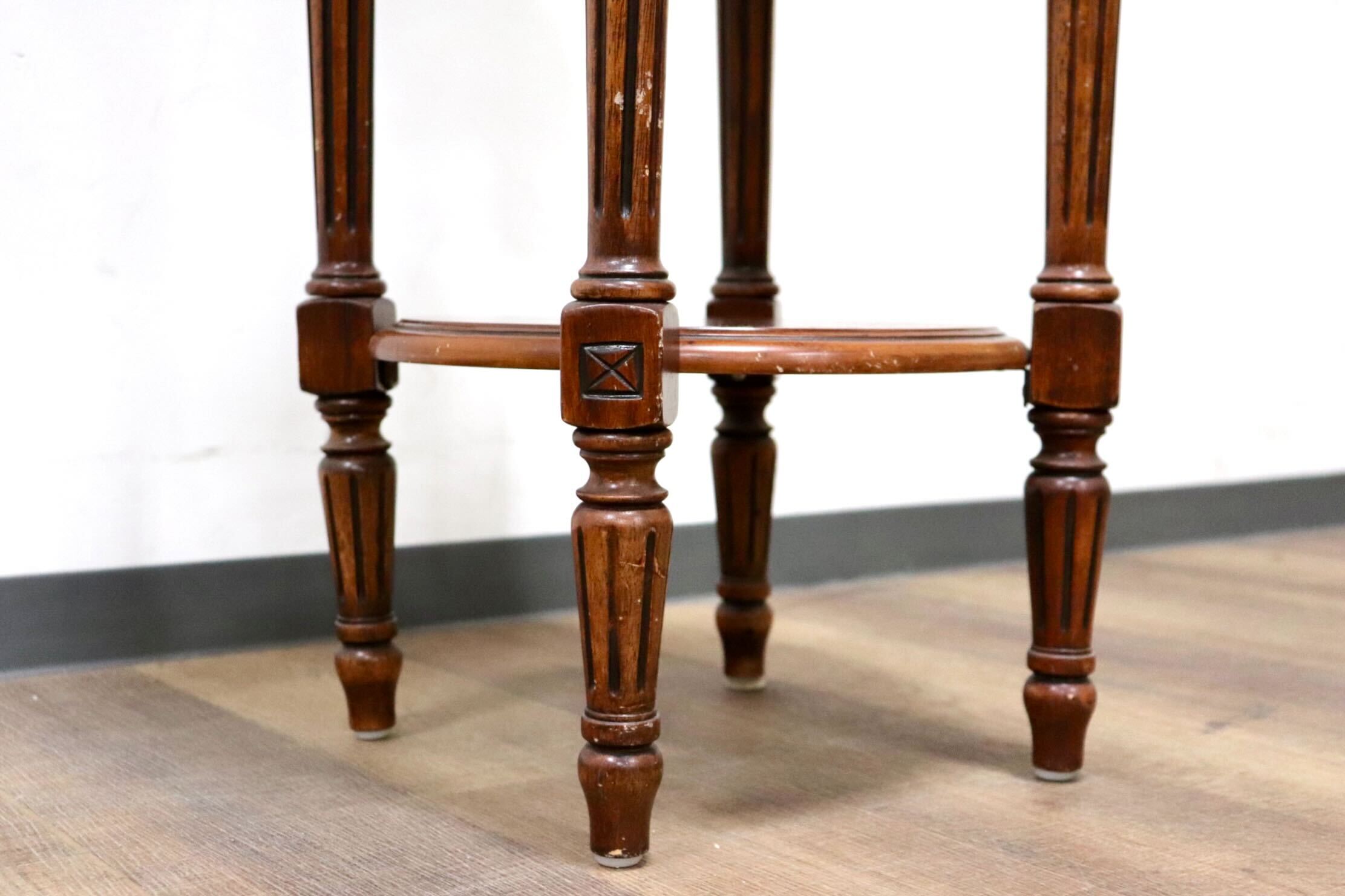 GMHK8○西洋 イタリア アンティーク 大理石 サイドテーブル 花台  