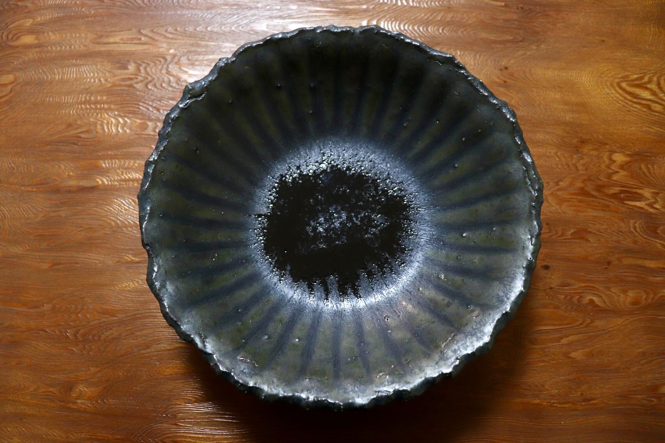 GMIO454A○千代市陶房 清水万佐年 丹波焼 皿 陶器 丹波篠山 伝統工芸 未使用