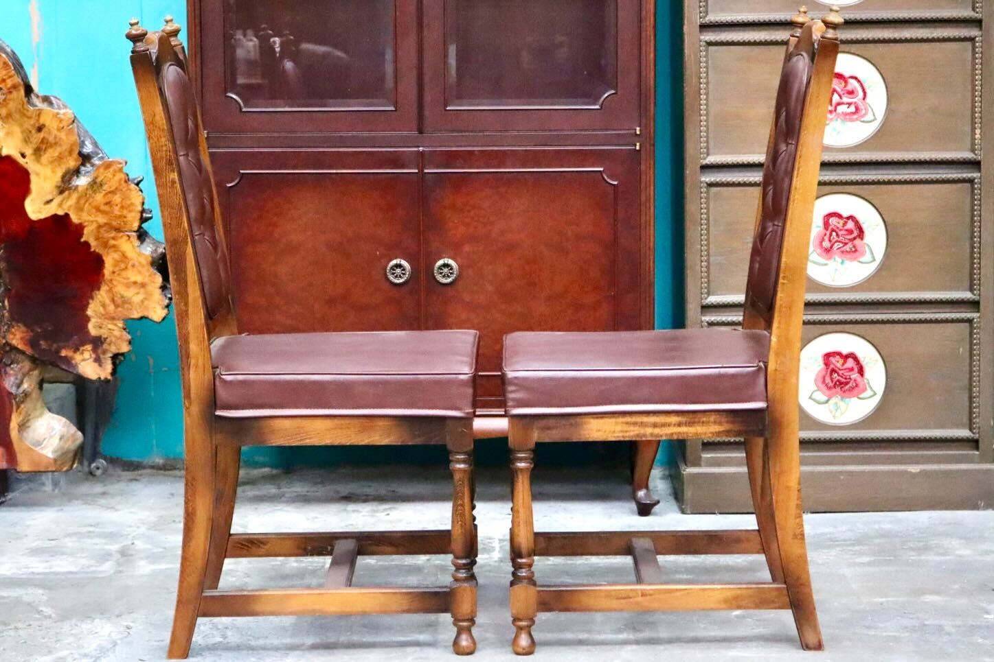 GMIS494C○karimoku / カリモク オールドカリモク ダイニングチェア アームレスチェア 椅子 2脚セット ブナ材 クラシック ヴィンテージ