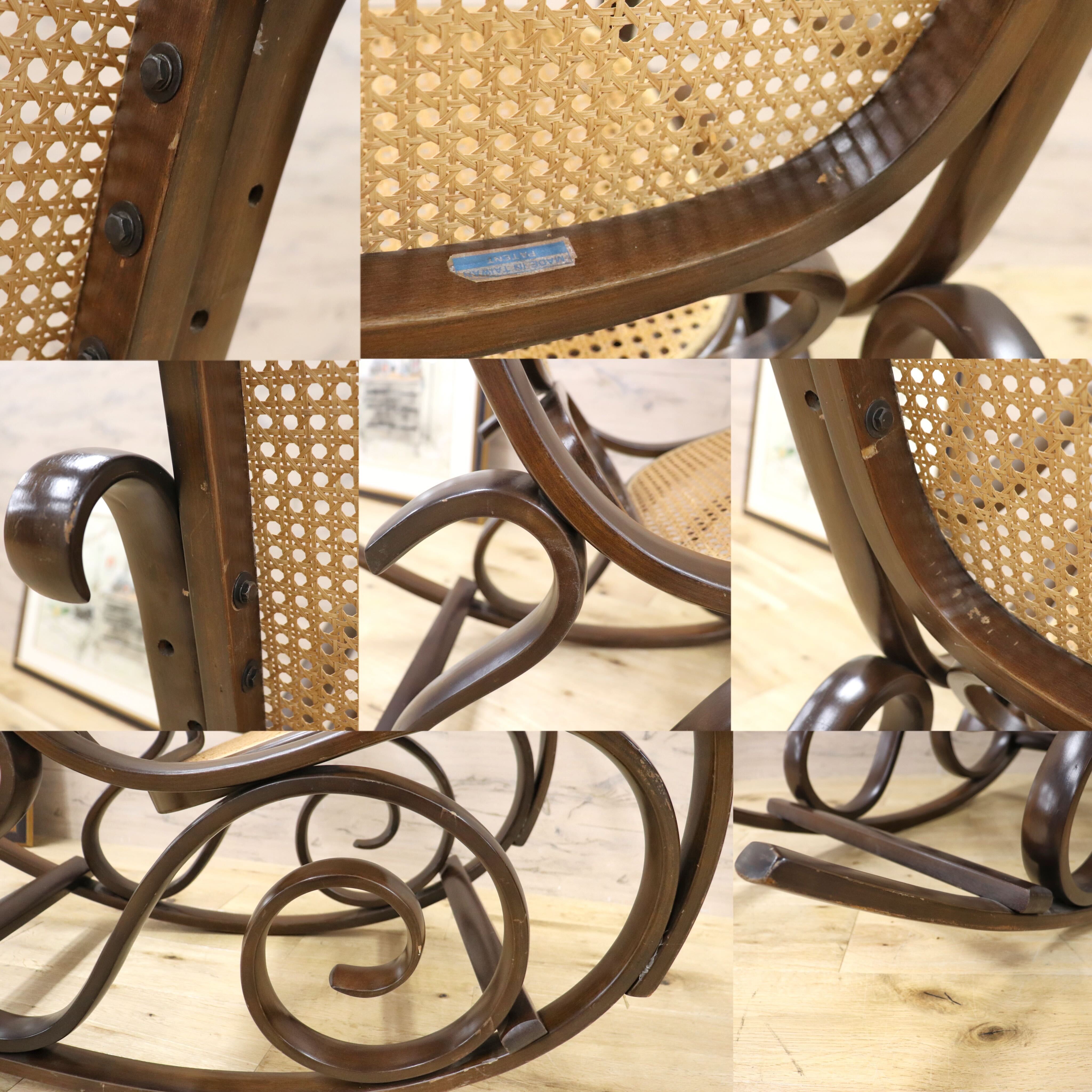 ⬛️【h-100/k】木製 ヴィンテージ 緑 グリーン ロッキングチェア 椅子m_furnitureshop