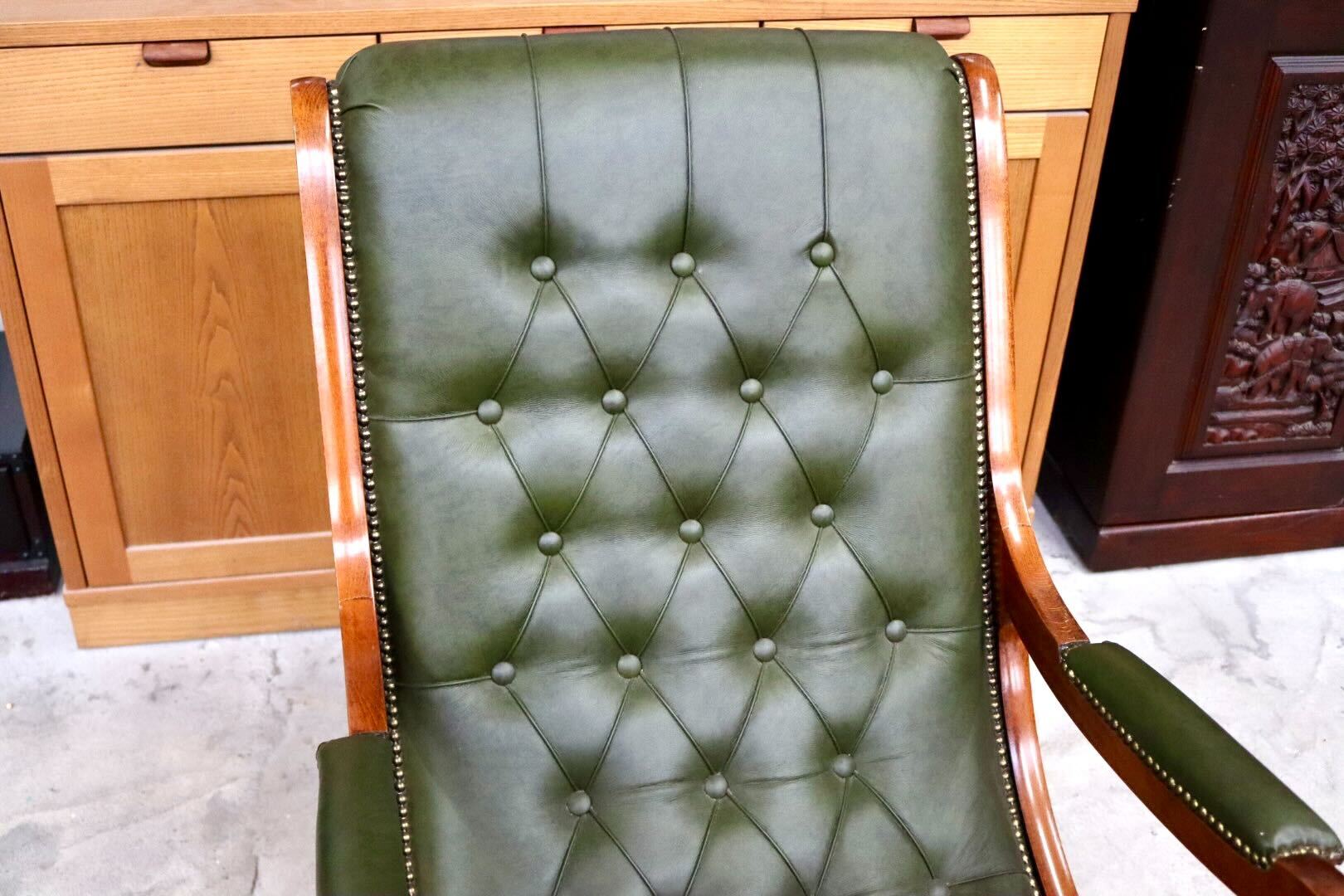 GMIS513○ヴェローナクラシック イタリア製 ロッキングチェア アームチェア 椅子 木製 本革 カントリー ヴィンテージ 定価約21万