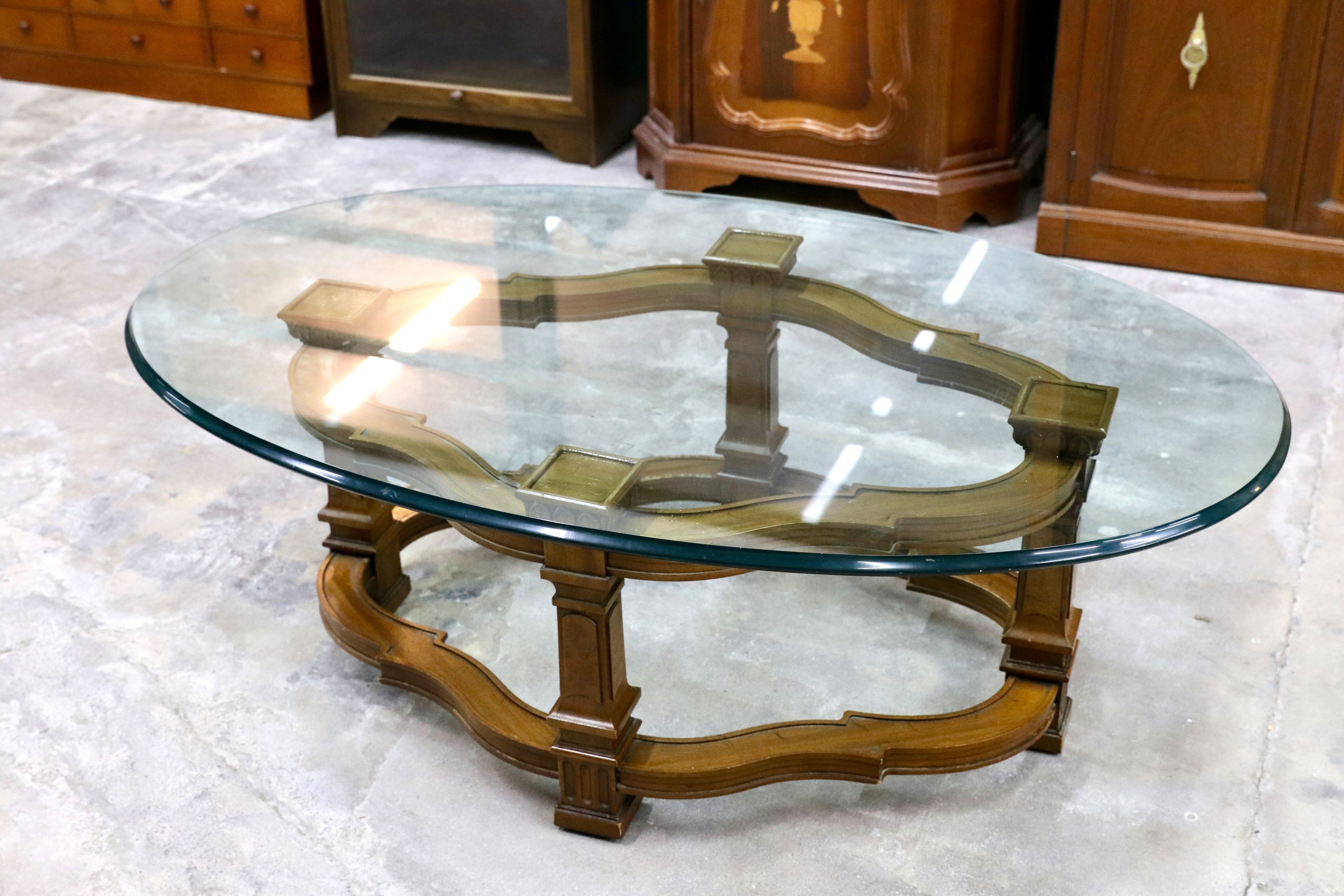 GMIS104○DREXEL HERITAGE / ドレクセルヘリテイジ フランチェスカ センターテーブル リビングテーブル ガラステーブル 約48万