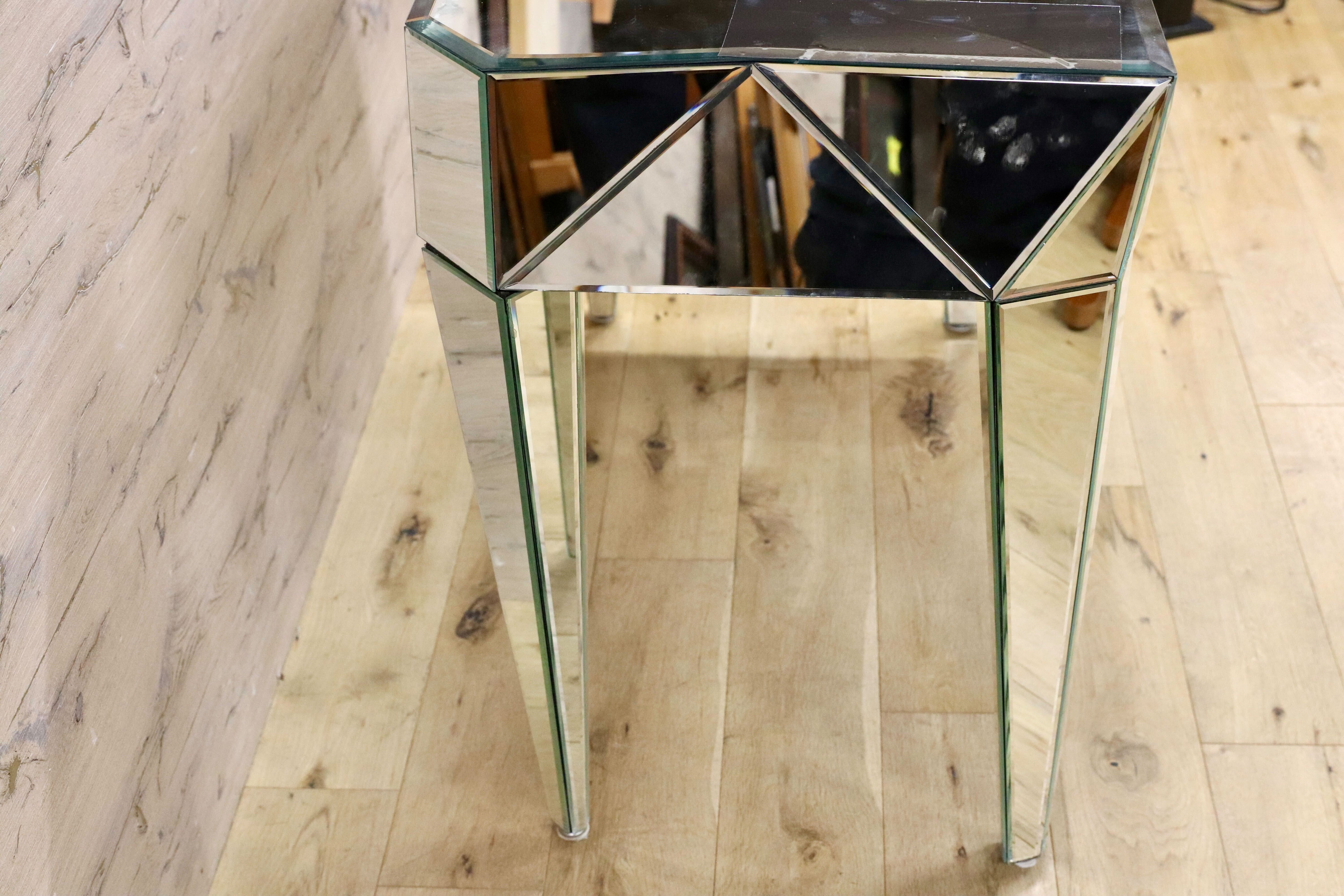 GMIK571○KARE / カレ ファンハウス デスク コンソール サイドボード 全面ミラー 廃番 定価18.5万 ※訳あり