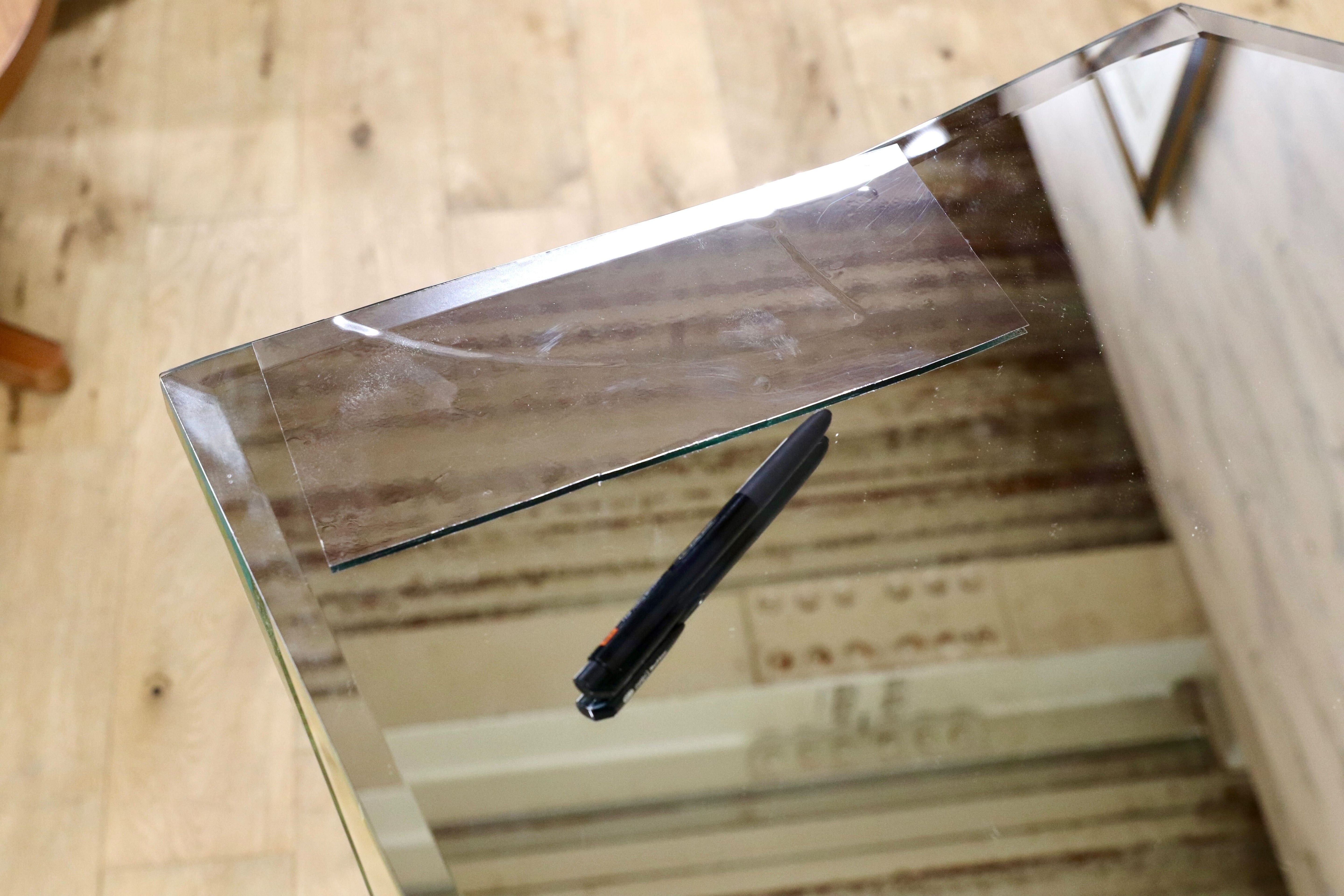 GMIK571○KARE / カレ ファンハウス デスク コンソール サイドボード 全面ミラー 廃番 定価18.5万 ※訳あり