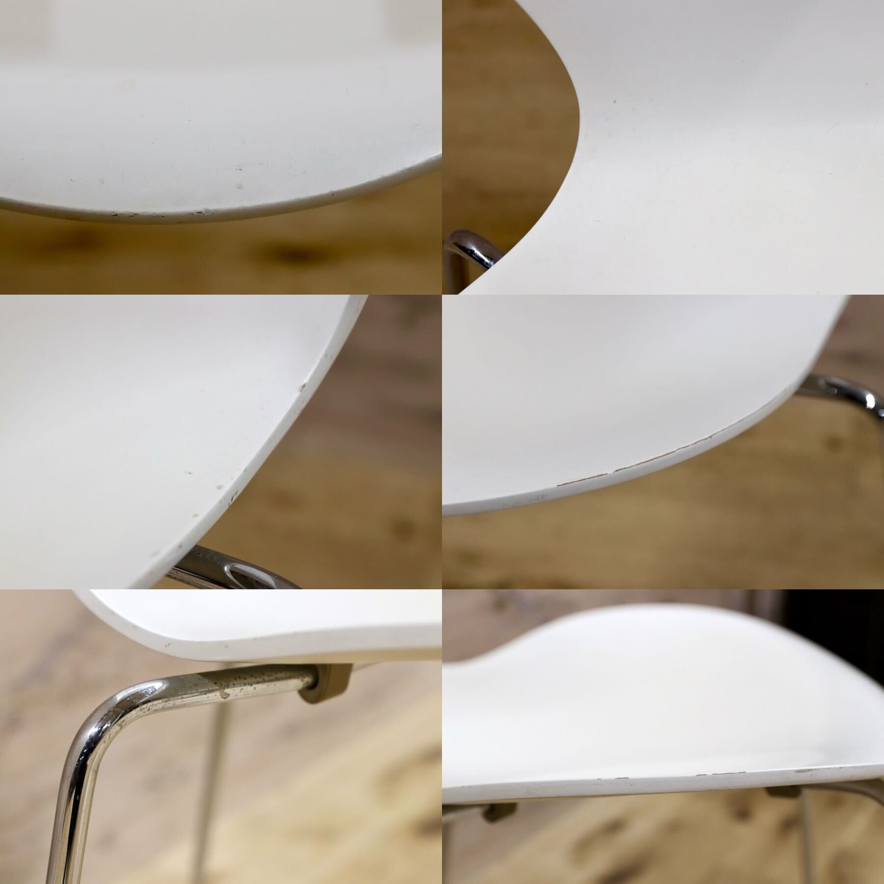 GMGK513D○FRITZ HANSEN / フリッツハンセン セブンチェア ホワイト スタッキングチェア 北欧家具 名作 91年 ヴィンテージ