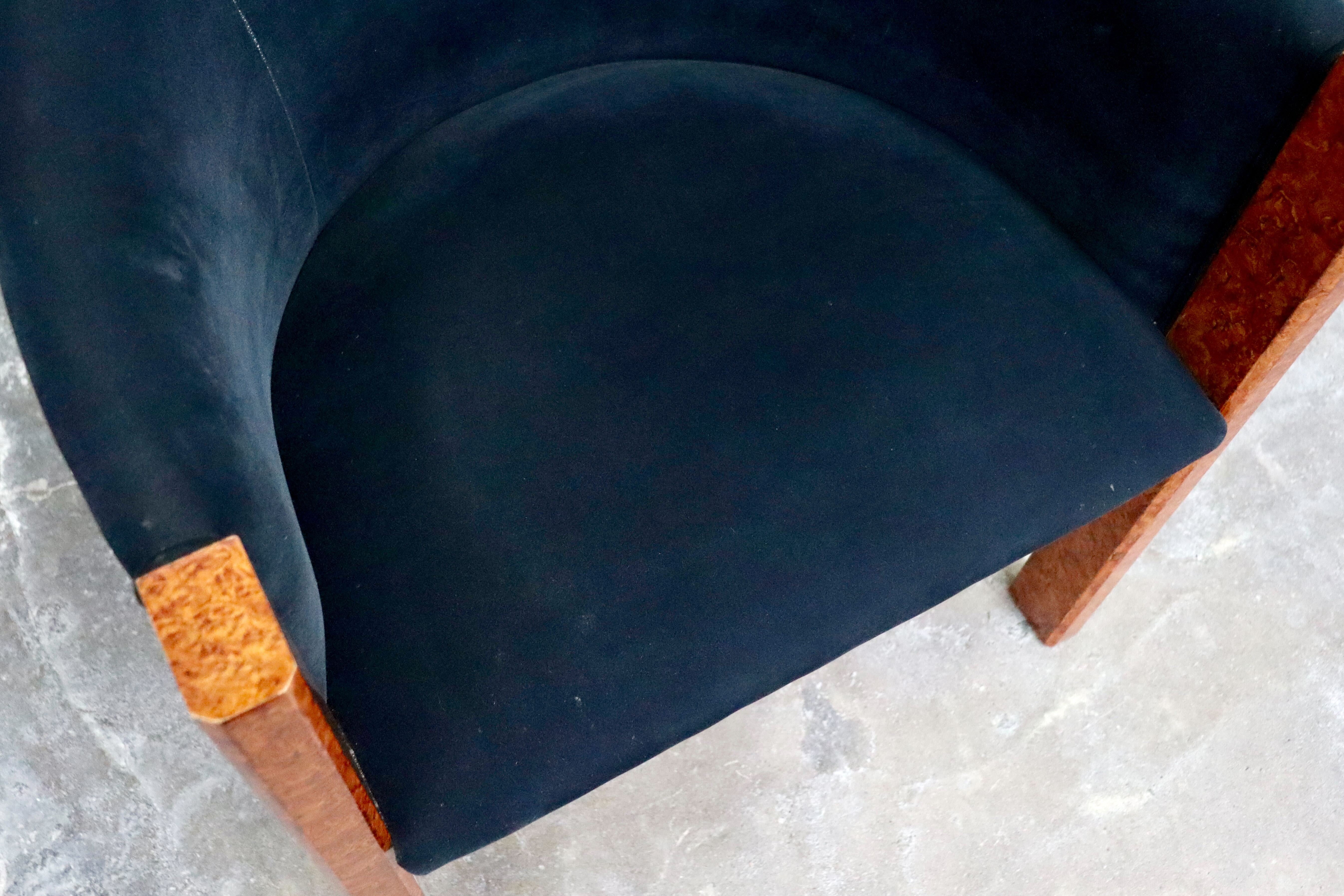 GMIK637E◯ベンフェラーラコレクション 椅子 アームチェア ファブリック Pepe Benlliure ペペ・ベンリウレ 象嵌細工 レッドウッド 希少