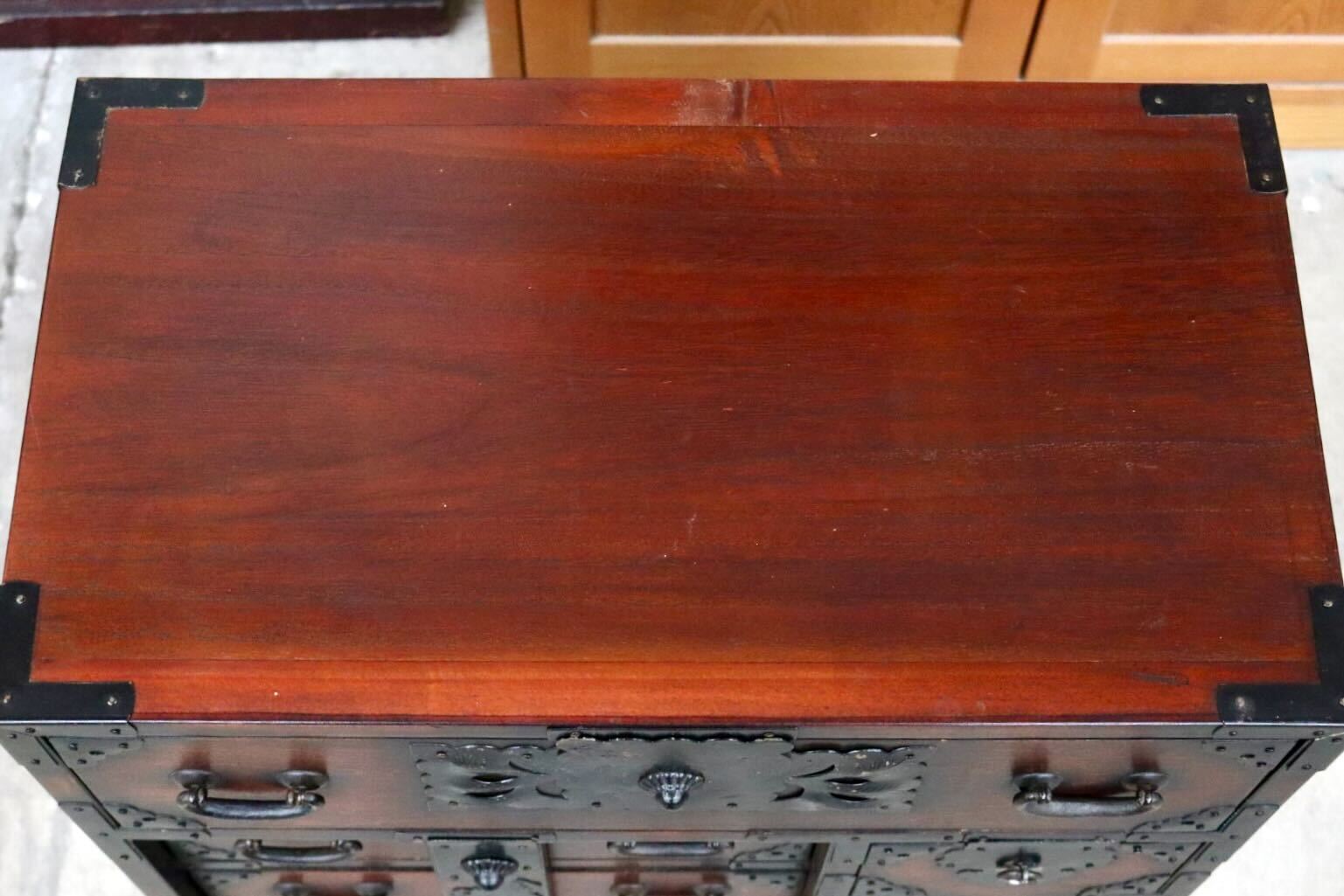 GMIS518○箪笥 チェスト 時代箪笥 民芸箪笥 和箪笥 収納棚 閂錠 引き出し 戸棚 和家具 無垢材 レトロ アンティーク