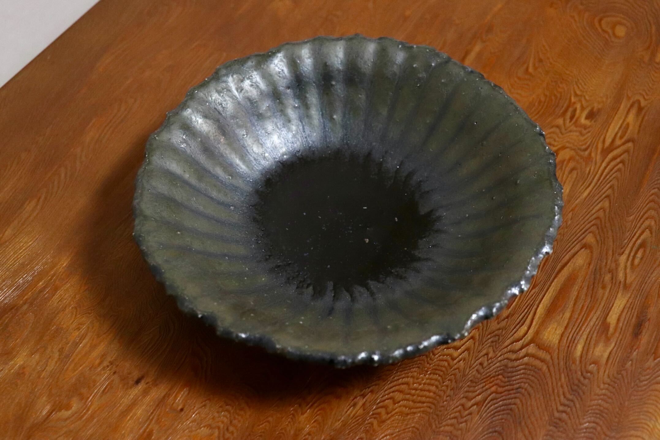 GMIO454C○千代市陶房 清水万佐年 丹波焼 皿 陶器 丹波篠山 伝統工芸 未使用