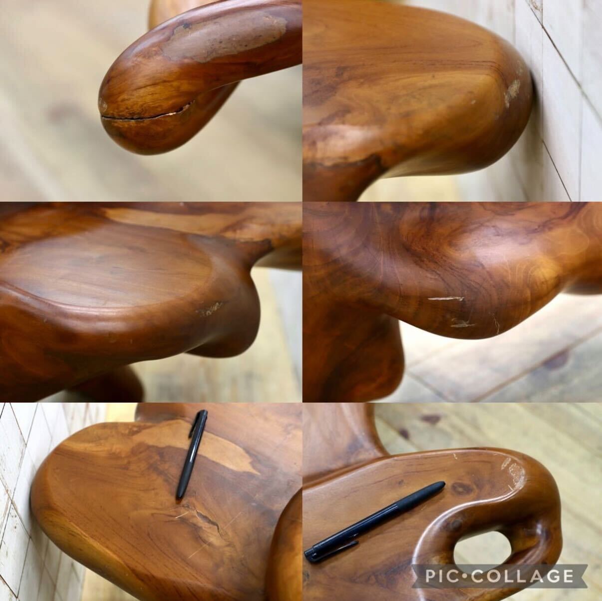 GMIS549○オールドチーク 飾り台 ローボード 花台 ベンチ 芸術作品 工芸品 和室 座敷 和モダン アンティーク