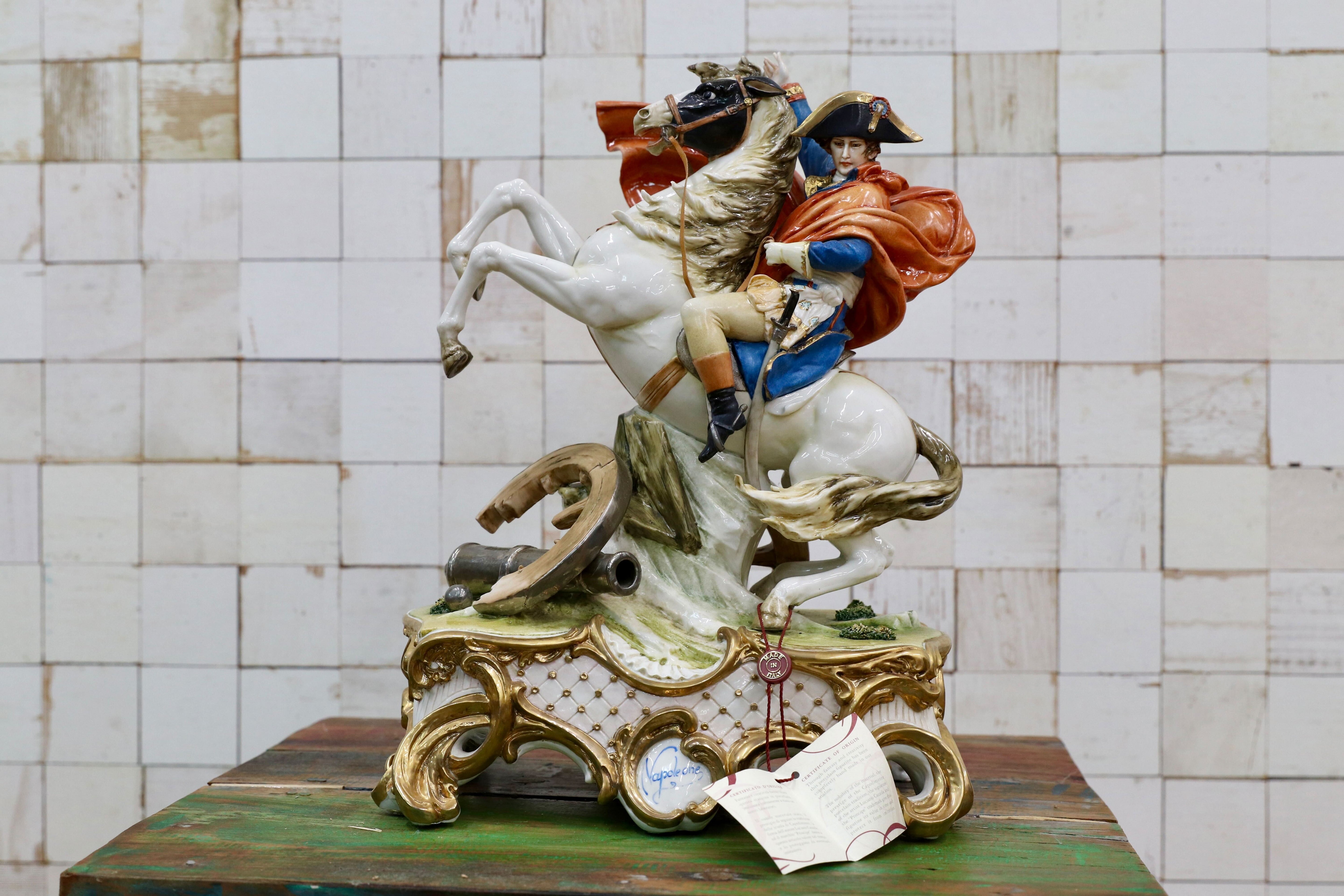 GMIO252○PRINCIPE / プリンシペ ナポレオン 陶器 オブジェ イタリア 輸入品 定価38.5万 展示品 ※発送不可