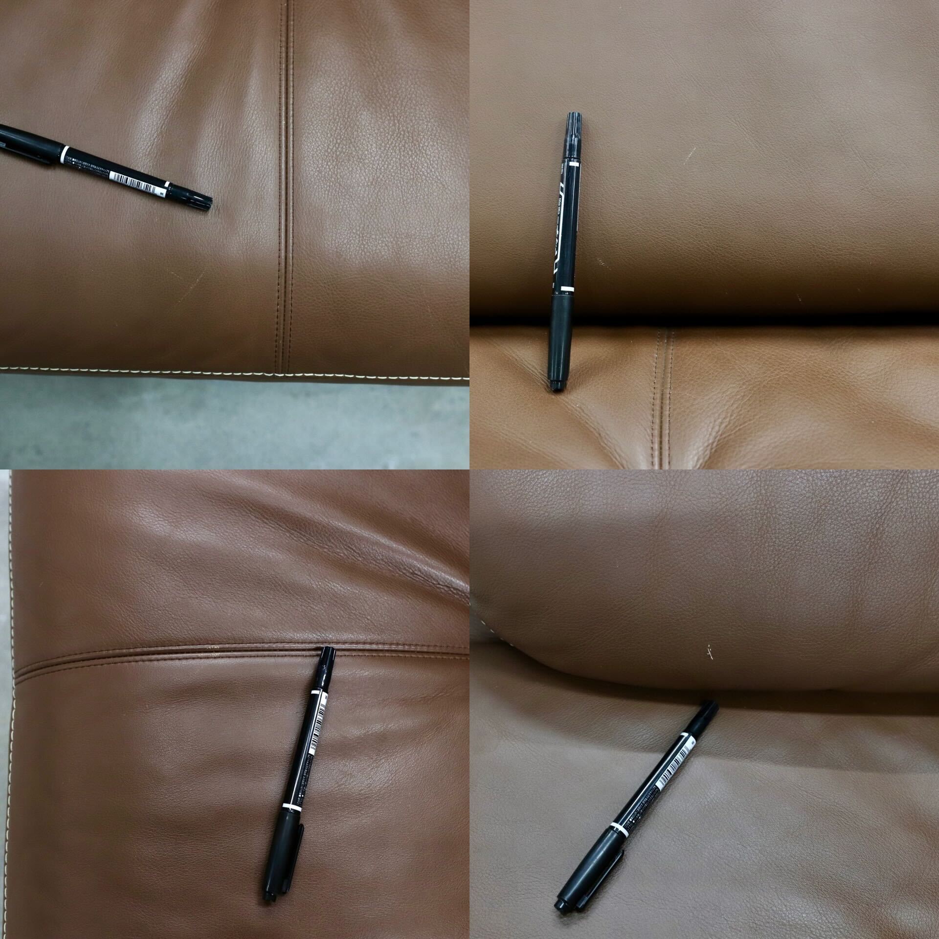 GMHS428○karimoku / カリモク ZT83 3人掛けソファ トリプルソファ 3シーター ブラウン 本革 ブラウン 長椅子 国産家具 約36万