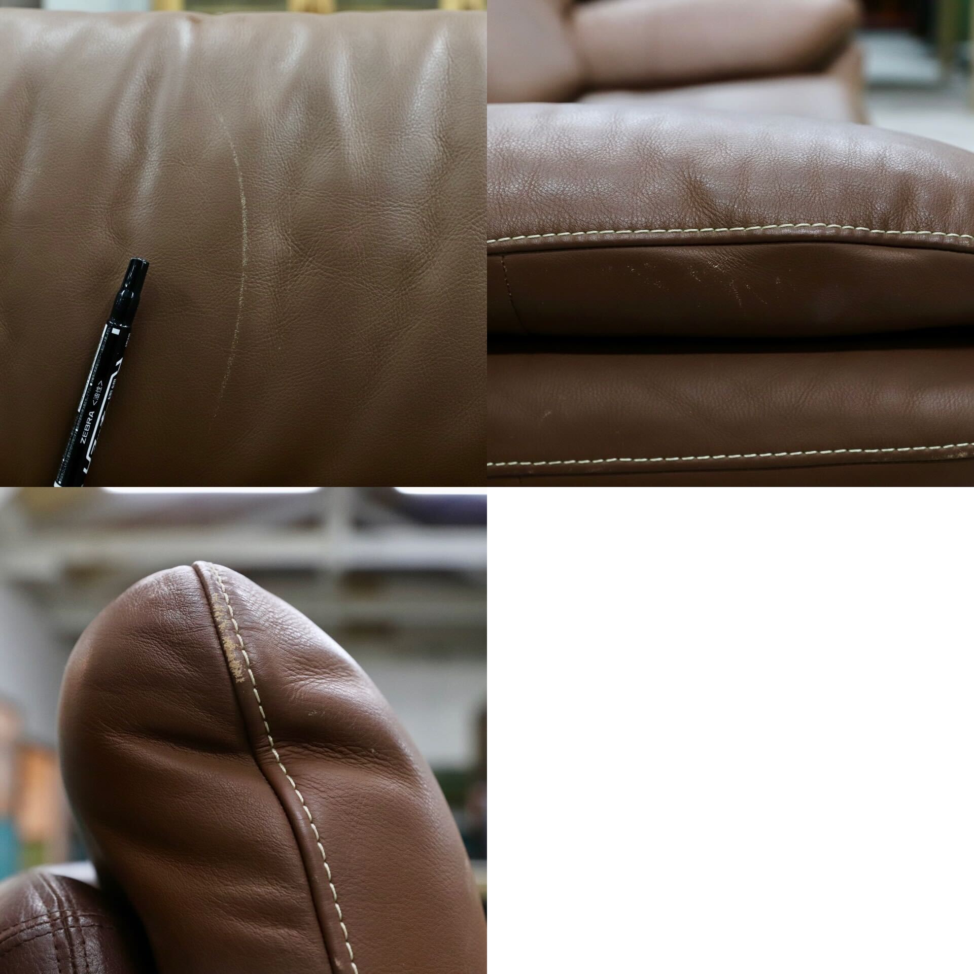 GMHS428○karimoku / カリモク ZT83 3人掛けソファ トリプルソファ 3シーター ブラウン 本革 ブラウン 長椅子 国産家具 約36万