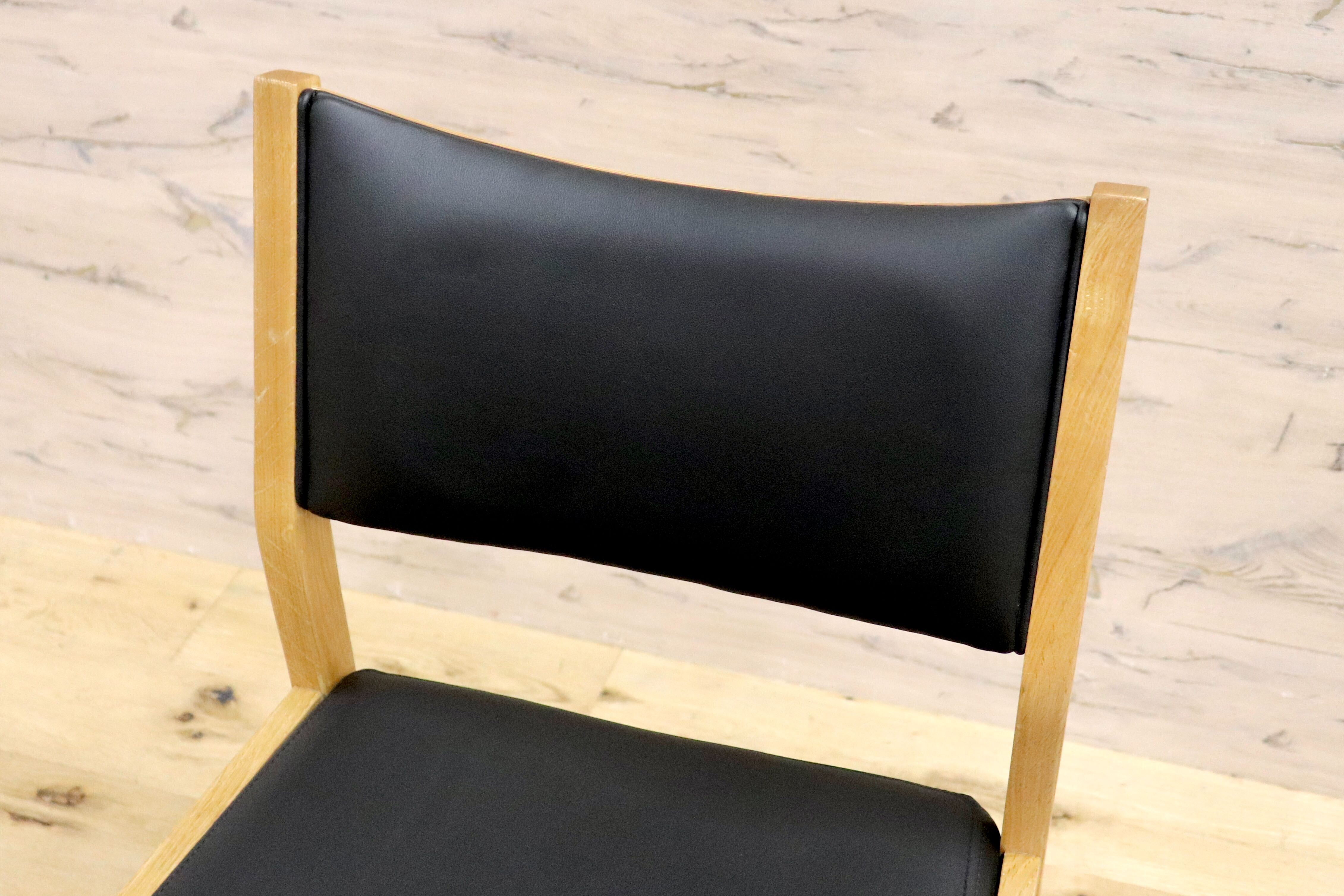 GMHS266○ダイニングチェア アームレスチェア リビング 北欧スタイル 椅子 合皮 ヴィンテージ シンプル モダン ミッドセンチュリー 黒