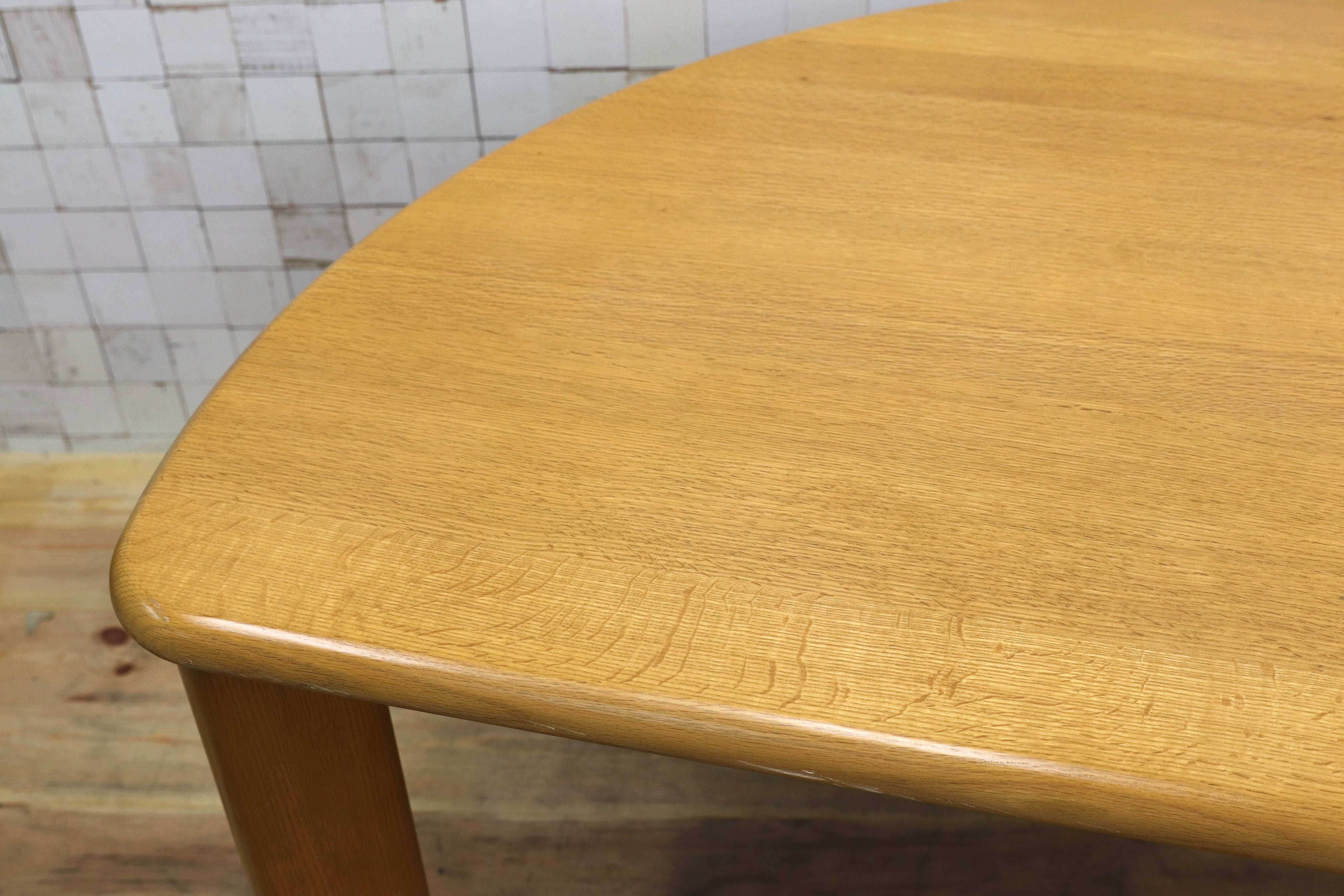 GMIS322○シラカワ / shirakawa オーク無垢材 ナチュラル 半円型 ダイニングテーブル 食卓テーブル デスク 飛騨家具