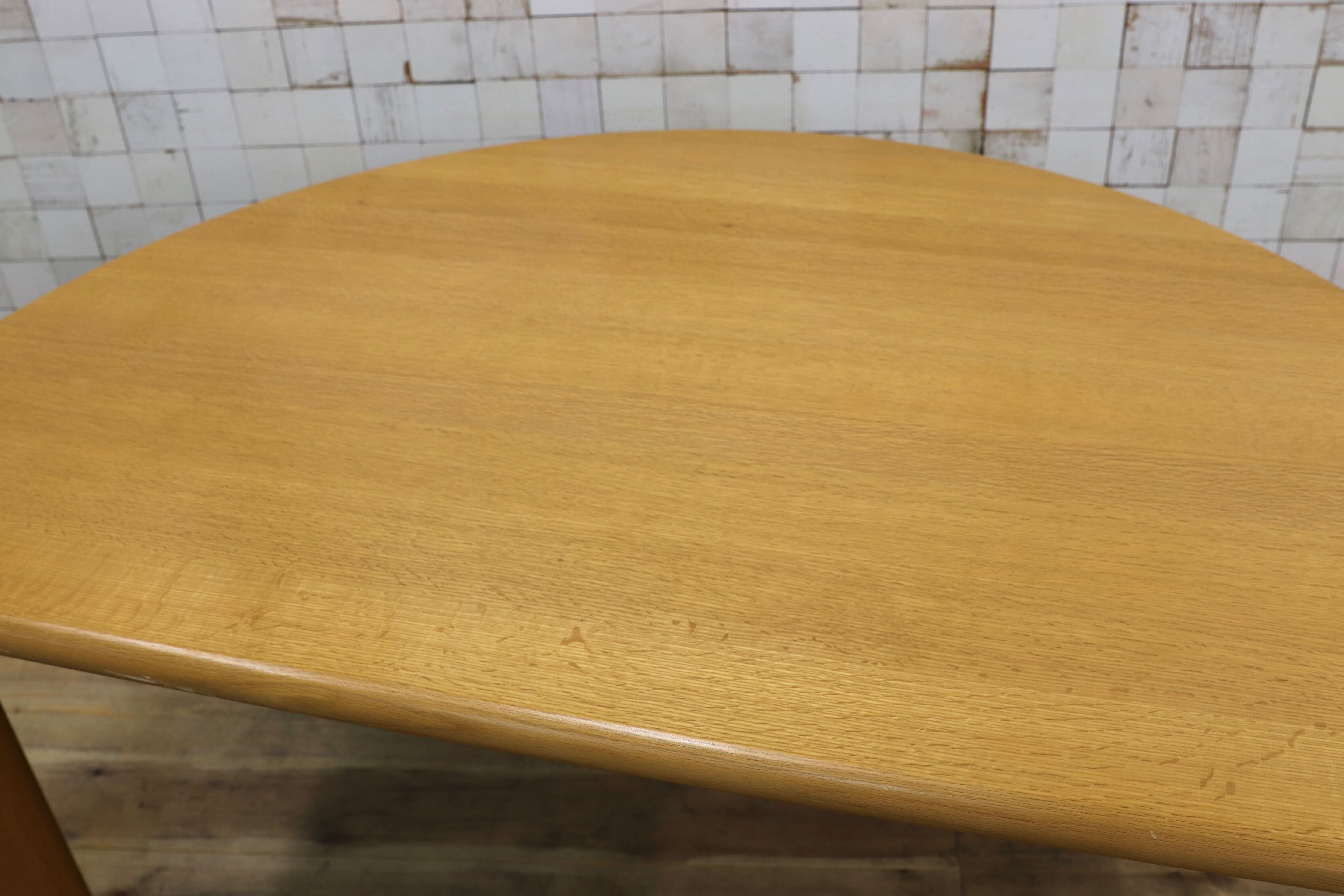 GMIS322○シラカワ / shirakawa オーク無垢材 ナチュラル 半円型 ダイニングテーブル 食卓テーブル デスク 飛騨家具