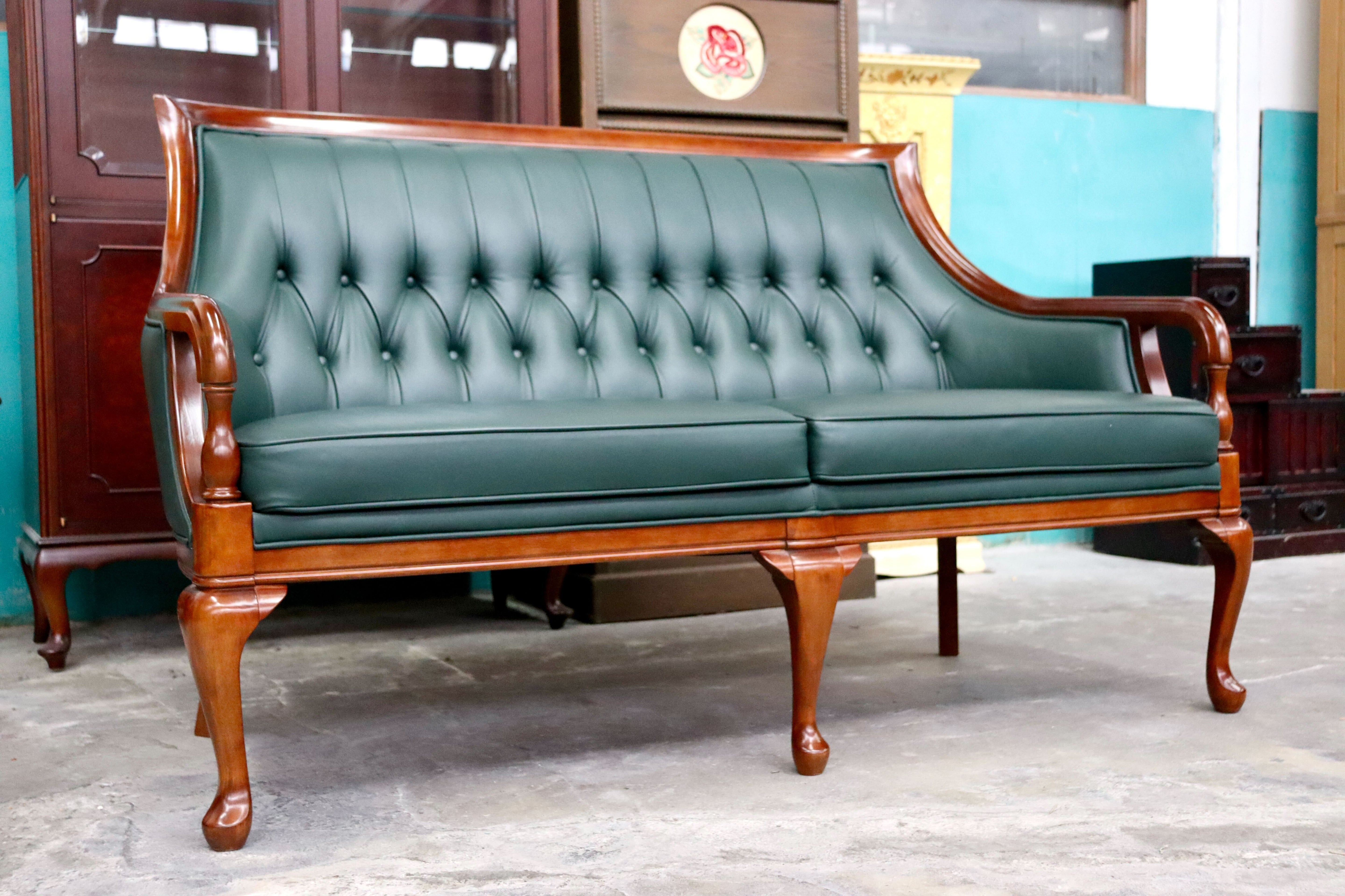 GMIS442○maruni / マルニ ブリティッシュコレクション メリル ２人掛けソファ ラブソファ ダークグリーン 定価約60.7万