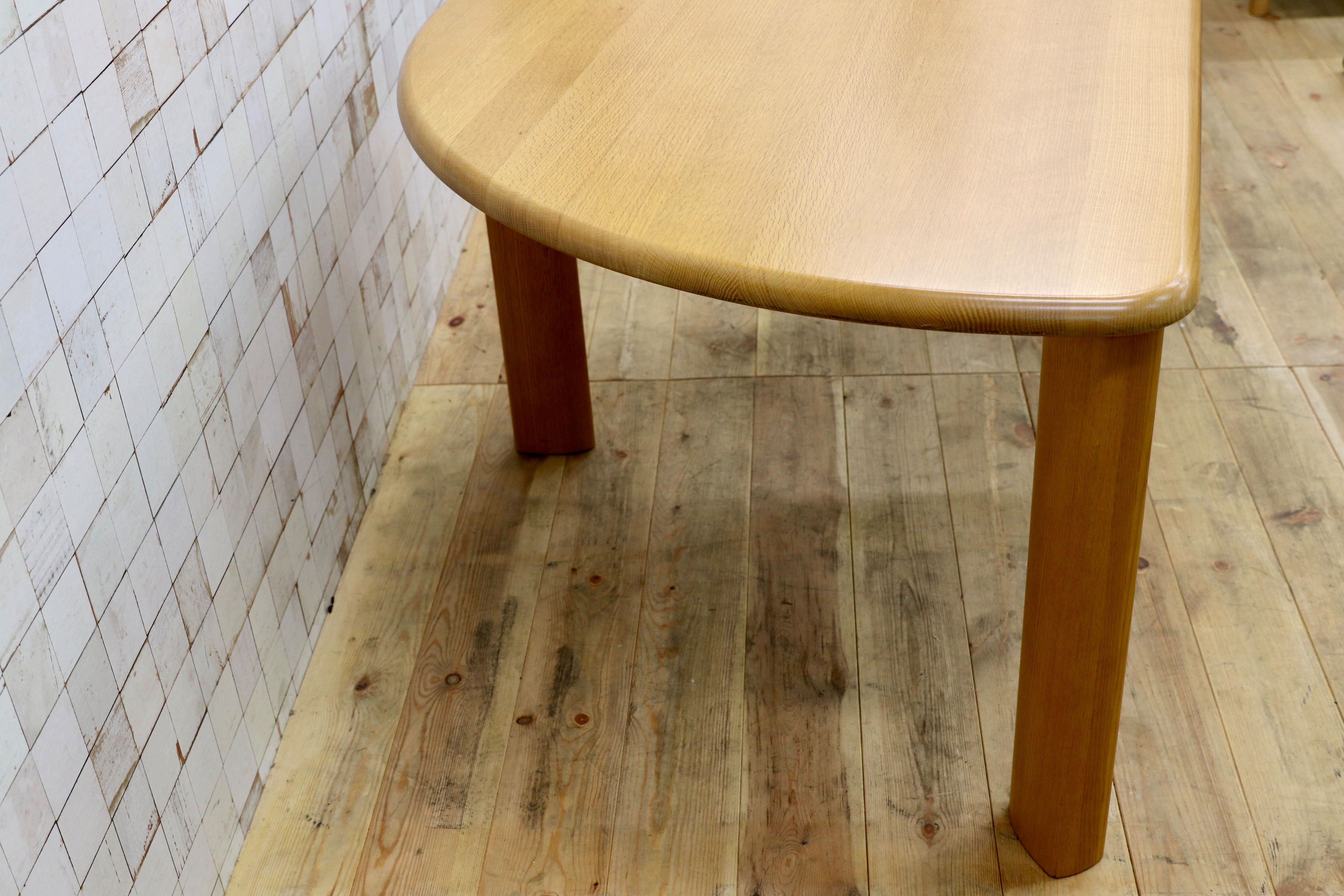 GMIS322○シラカワ / shirakawa オーク無垢材 ナチュラル 半円型 ダイニングテーブル 食卓テーブル デスク 飛騨家具