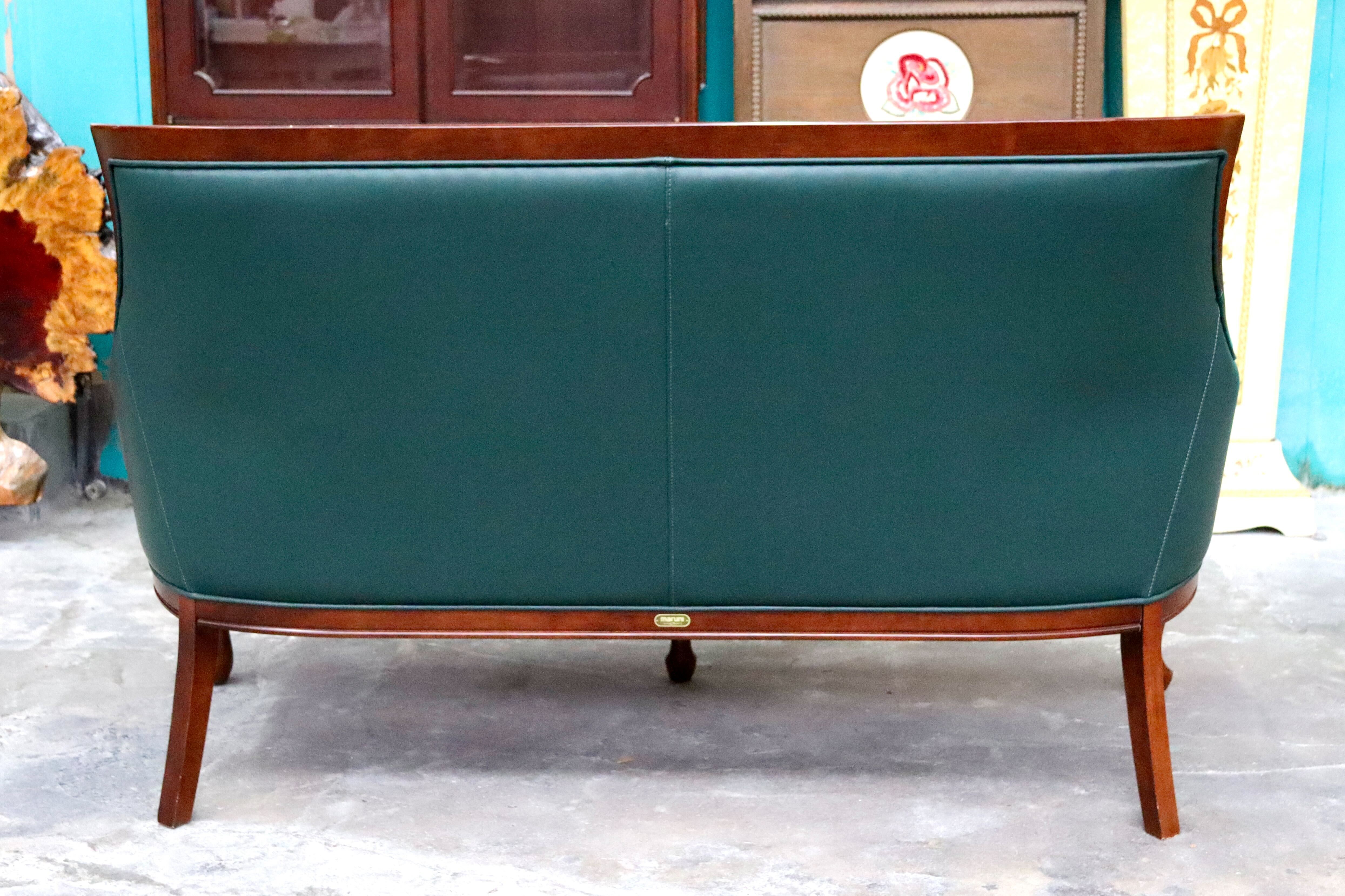 GMIS442○maruni / マルニ ブリティッシュコレクション メリル ２人掛けソファ ラブソファ ダークグリーン 定価約60.7万