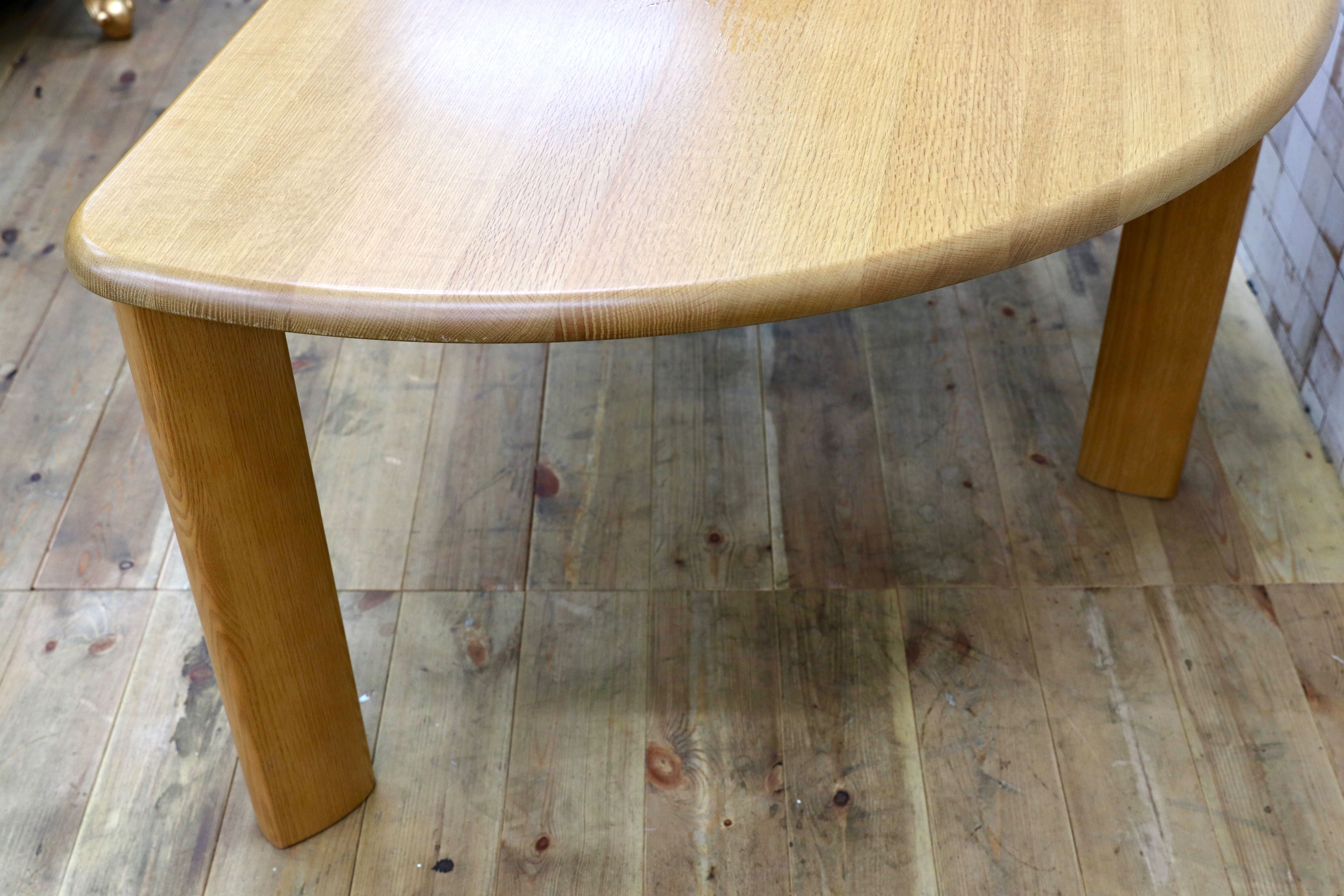 GMIS322○シラカワ / shirakawa オーク無垢材 ナチュラル 半円型 ダイニングテーブル 食卓テーブル デスク 飛騨家具