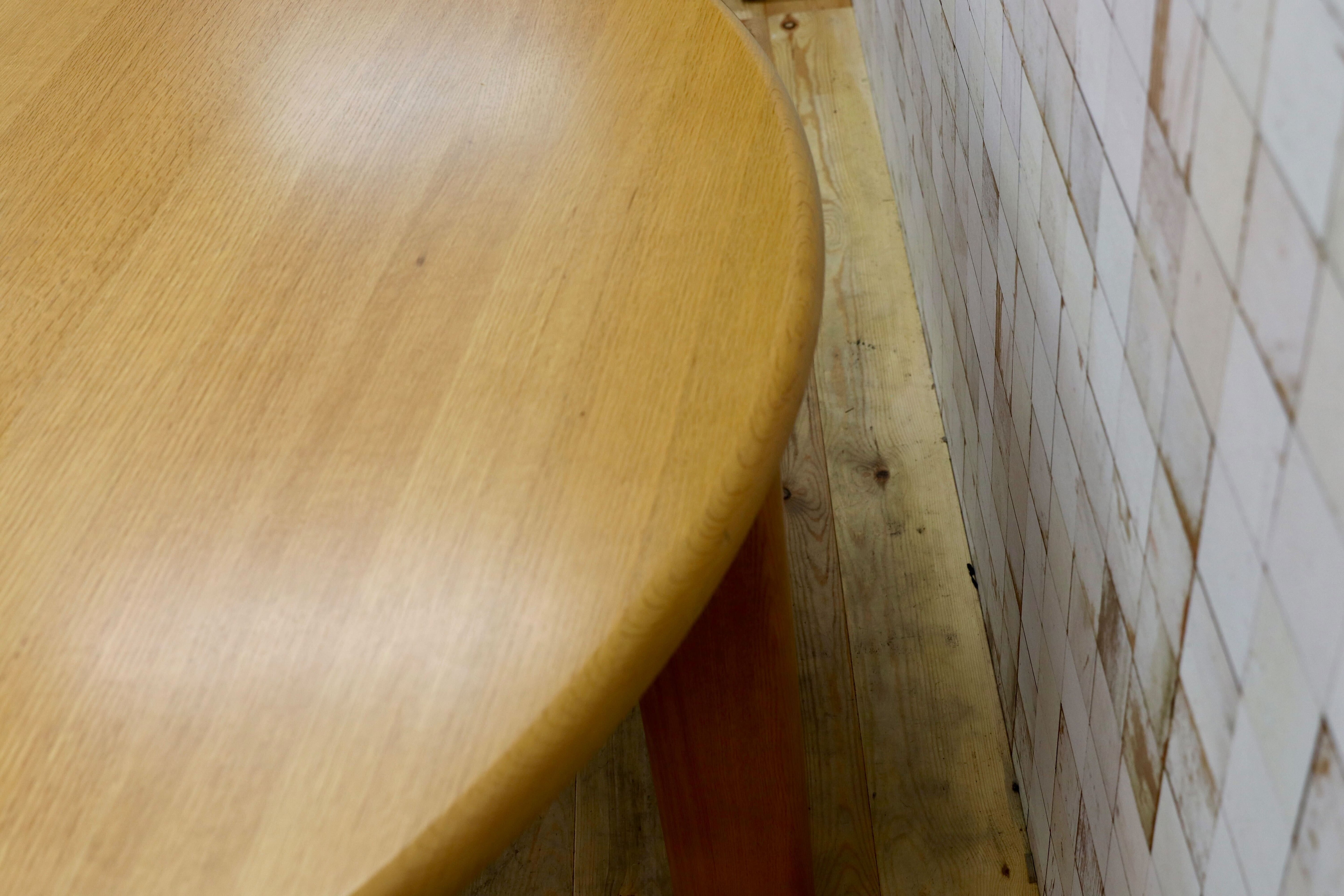 GMIS322○シラカワ / shirakawa オーク無垢材 ナチュラル 半円型 ダイニングテーブル 食卓テーブル デスク 飛騨家具