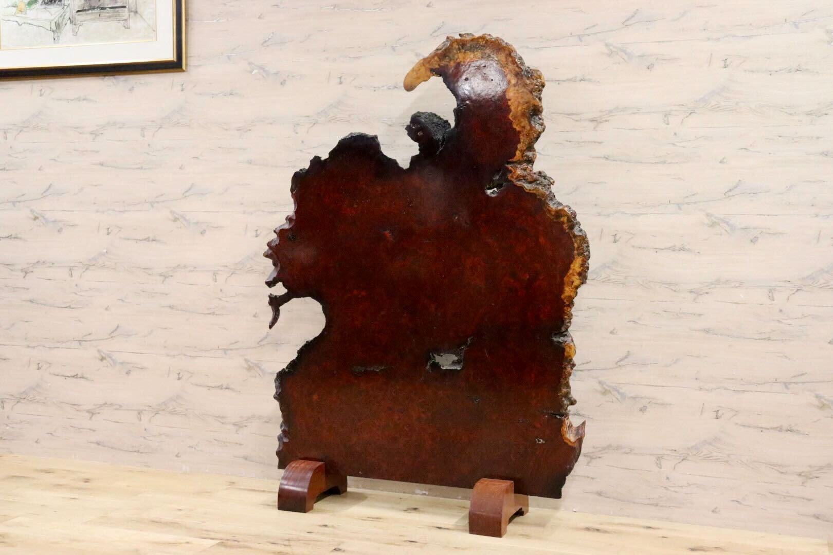 GMIH284A○最高級 花梨材 唐木 無垢 一枚板 衝立 間仕切り 屏風 飾り板 和家具 和モダン 玄関 和室 茶室 希少