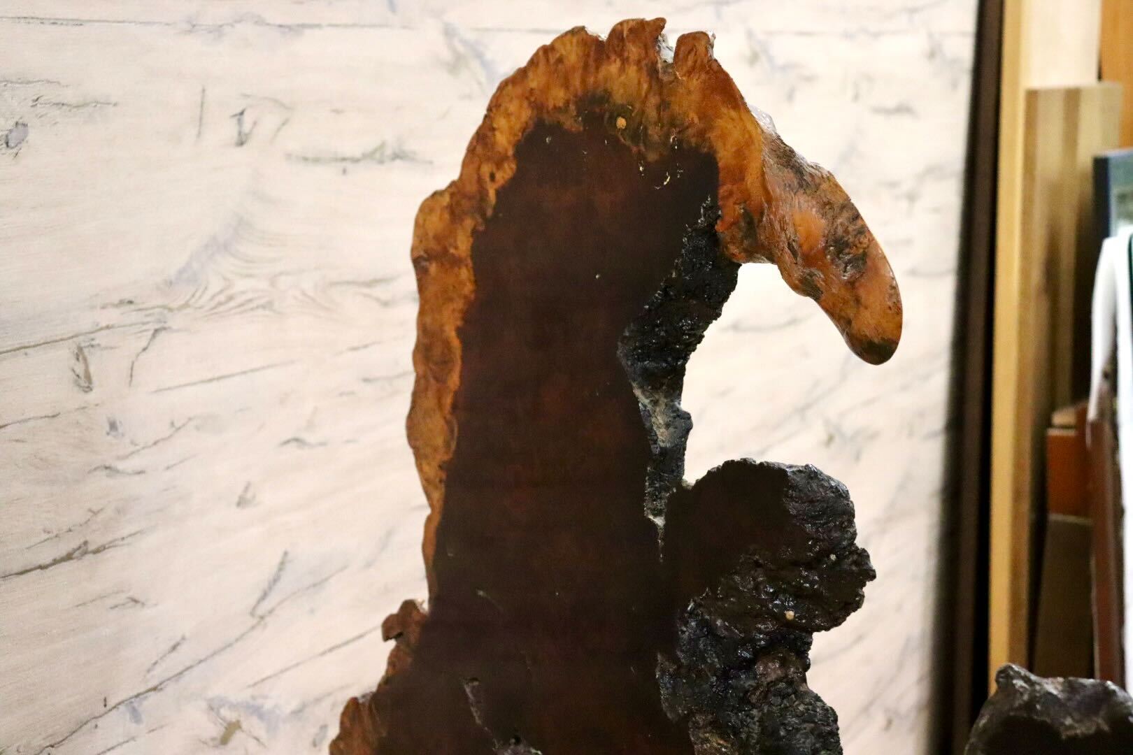 GMIH284A○最高級 花梨材 唐木 無垢 一枚板 衝立 間仕切り 屏風 飾り板 和家具 和モダン 玄関 和室 茶室 希少