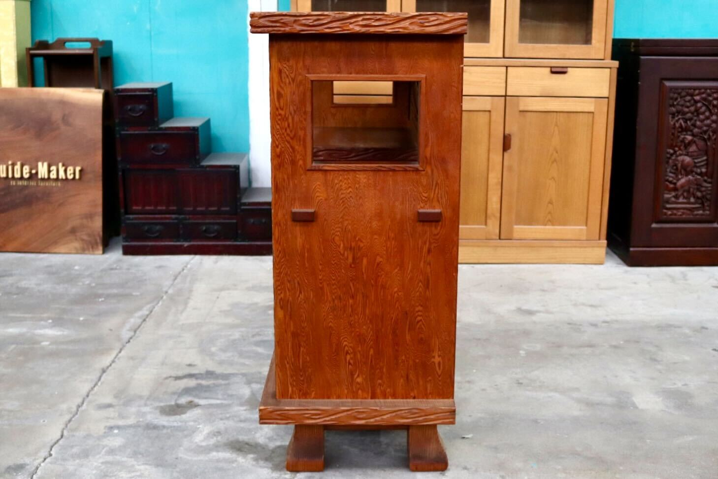 GMIH421○世界遺産屋久杉 茶棚 茶箪笥 飾り棚 サイドボード リビングボード 和室 座敷 古民家 和モダン ヴィンテージ