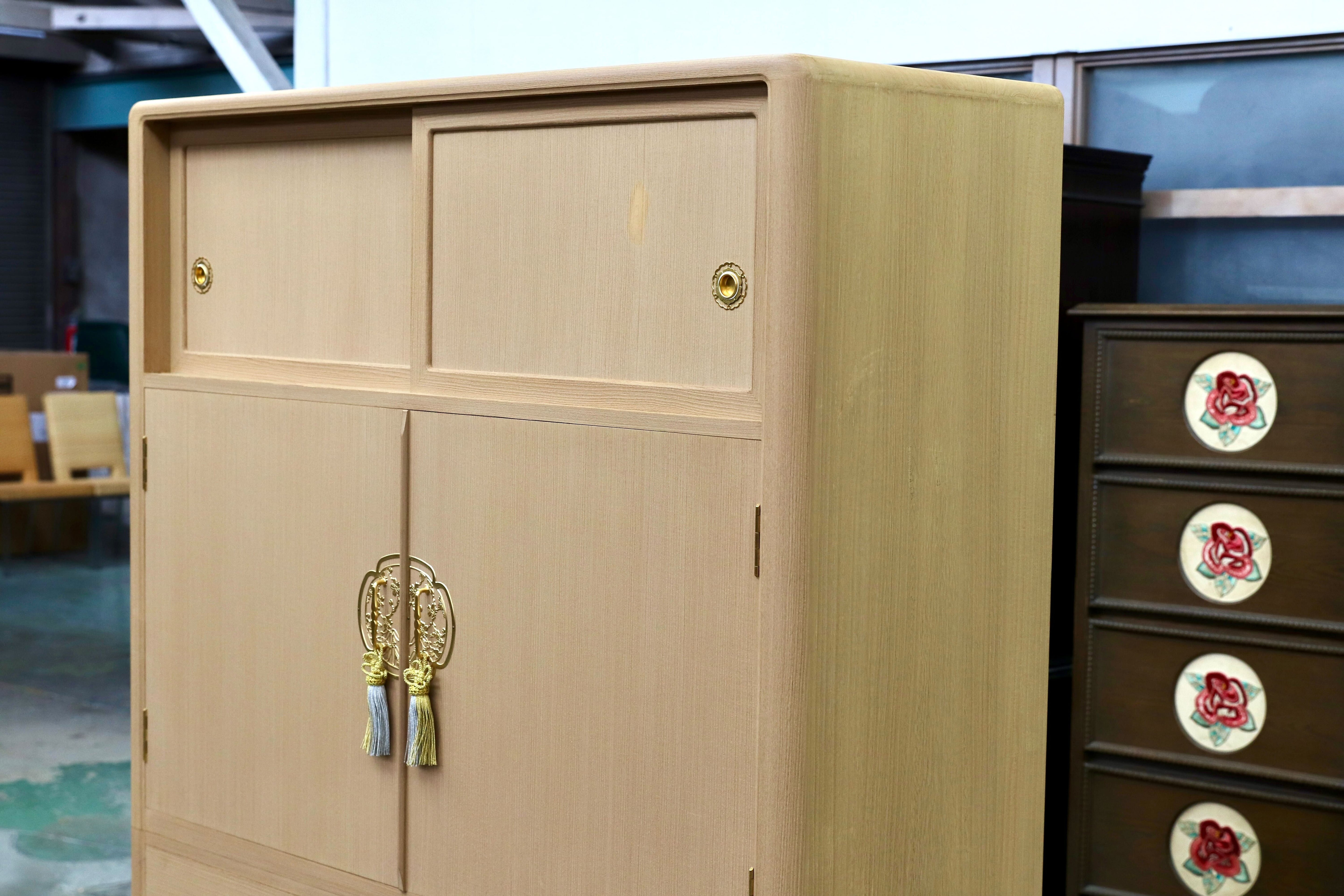 GMIS313○伝統工芸士 岡本国昭 紀州箪笥 和箪笥 着物箪笥 作家物 桐箪笥 和室 衣装箪笥 座敷 最高級 家具