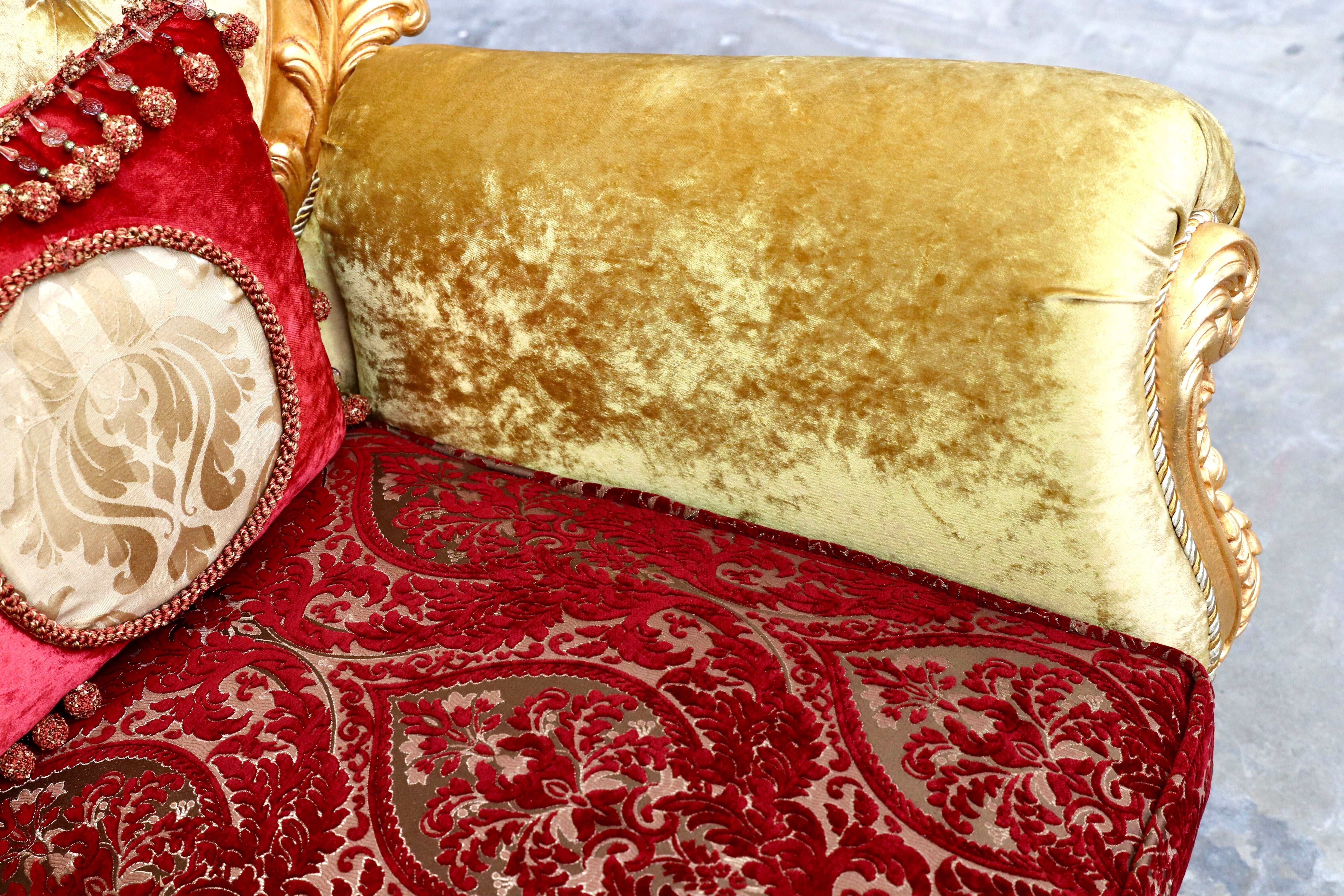 GMIS310B○18世紀 イギリス クラシックスタイル シングルソファ ロココ調 スワロフスキー 最高級 ゴールド エレガント 展示品