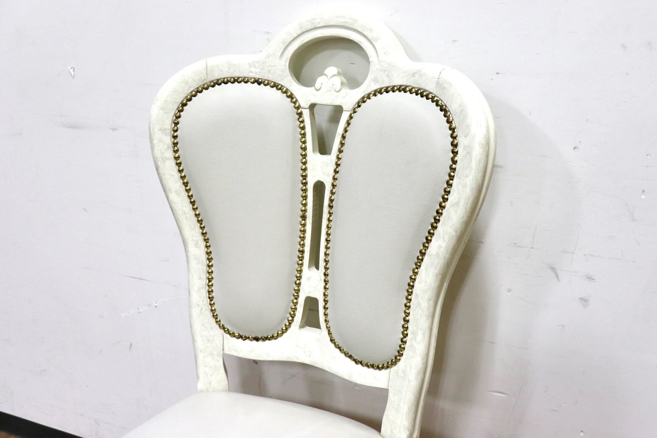 GMHN308A○Eddi Rose / エディローズ イタリア製 ダイニングチェア 食卓椅子 アームレスチェア 鋲打 猫脚 エレガント クラシック 輸入家具