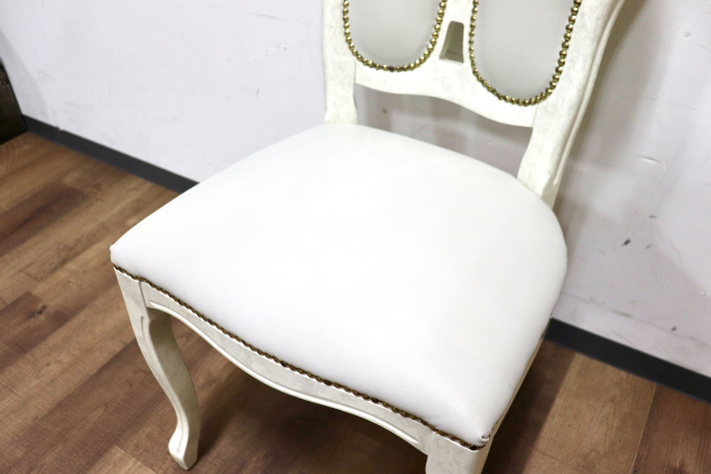 GMHN308A○Eddi Rose / エディローズ イタリア製 ダイニングチェア 食卓椅子 アームレスチェア 鋲打 猫脚 エレガント クラシック 輸入家具