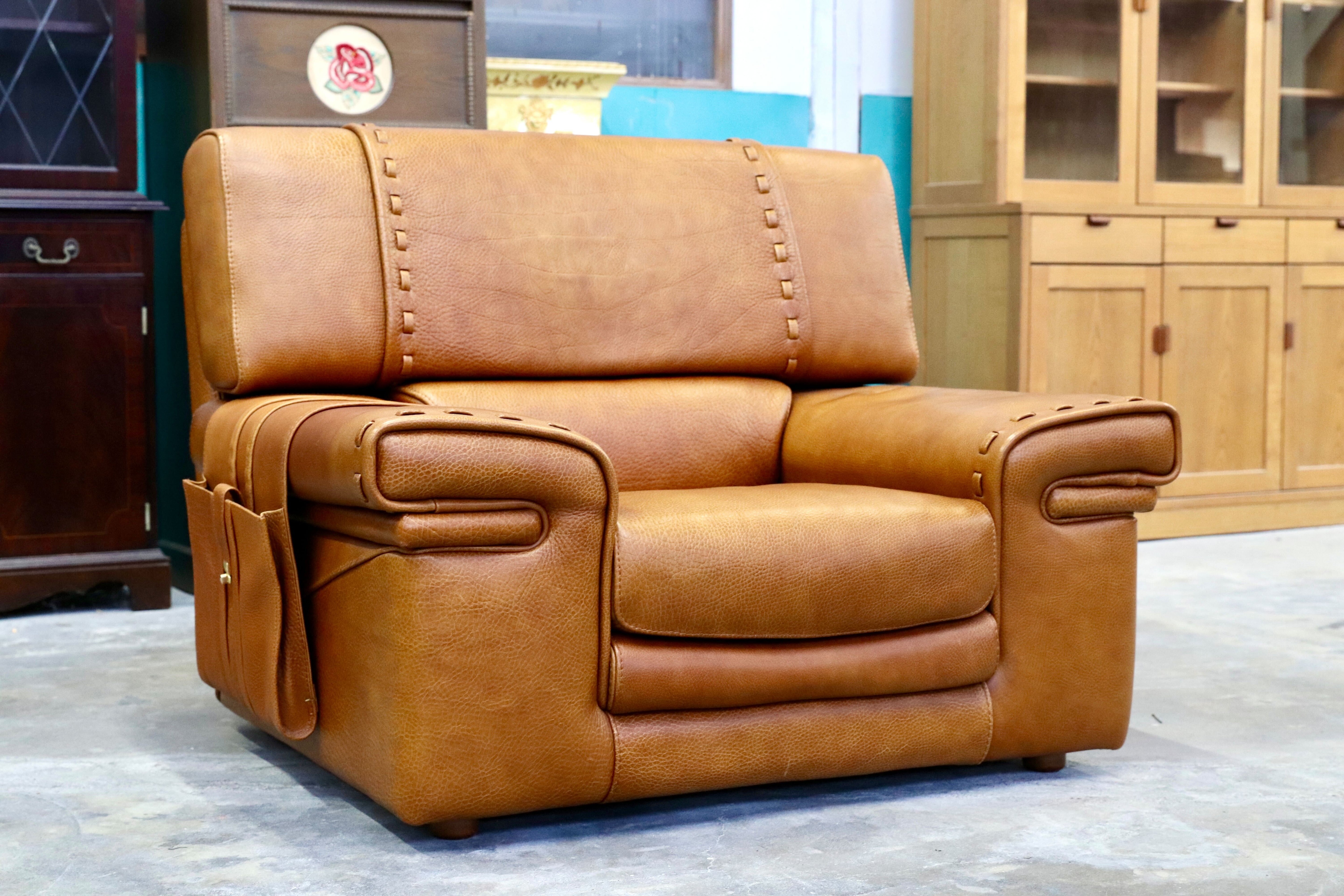 GMIK576A○formenti / フォルメンティ イタリア製 最高級 ラグジュアリー シングルソファ 厚手本革 ブラウン ユーロカーサ取扱 約70万