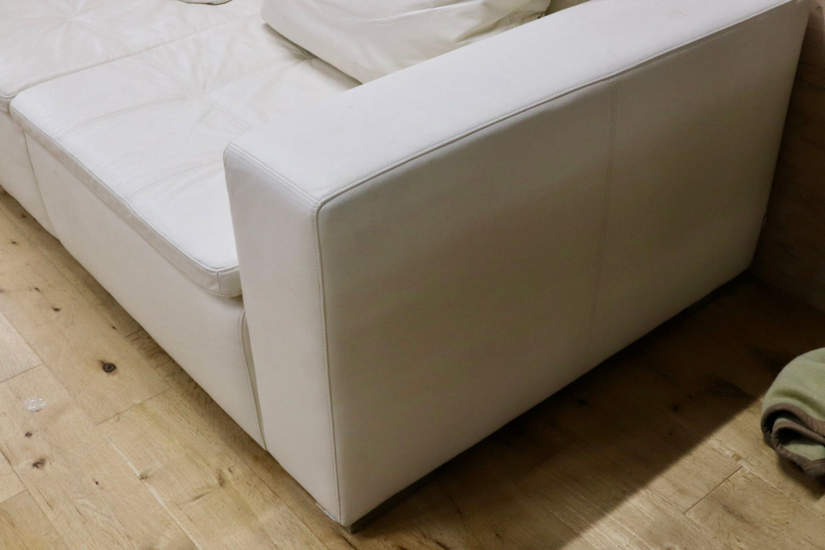 GMJS281B○BoConcept / ボーコンセプト Mezzo メッツォ 3人掛けソファ トリプルソファ 本革 レザー ホワイト 北欧デンマーク 定価約70万