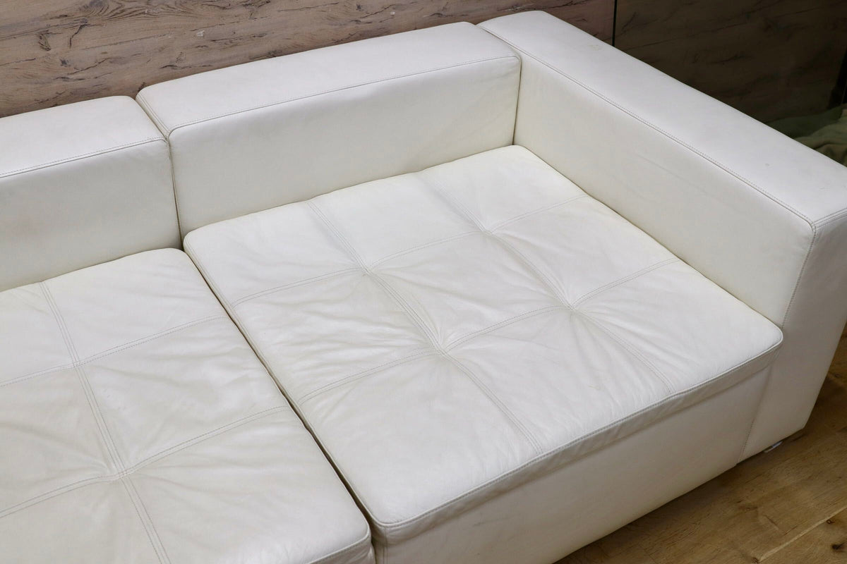 GMJS281B○BoConcept / ボーコンセプト Mezzo メッツォ 3人掛けソファ トリプルソファ 本革 レザー ホワイト 北欧デンマーク 定価約70万