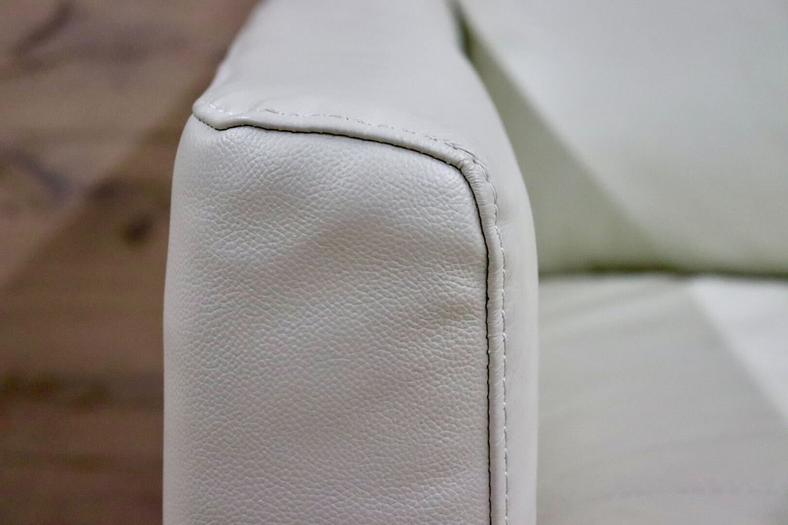 GMIH295○dinos / ディノス LX 2人掛けソファ ラブソファ 長椅子 本革 オフホワイト モダン スタイリッシュ 約18万 美品