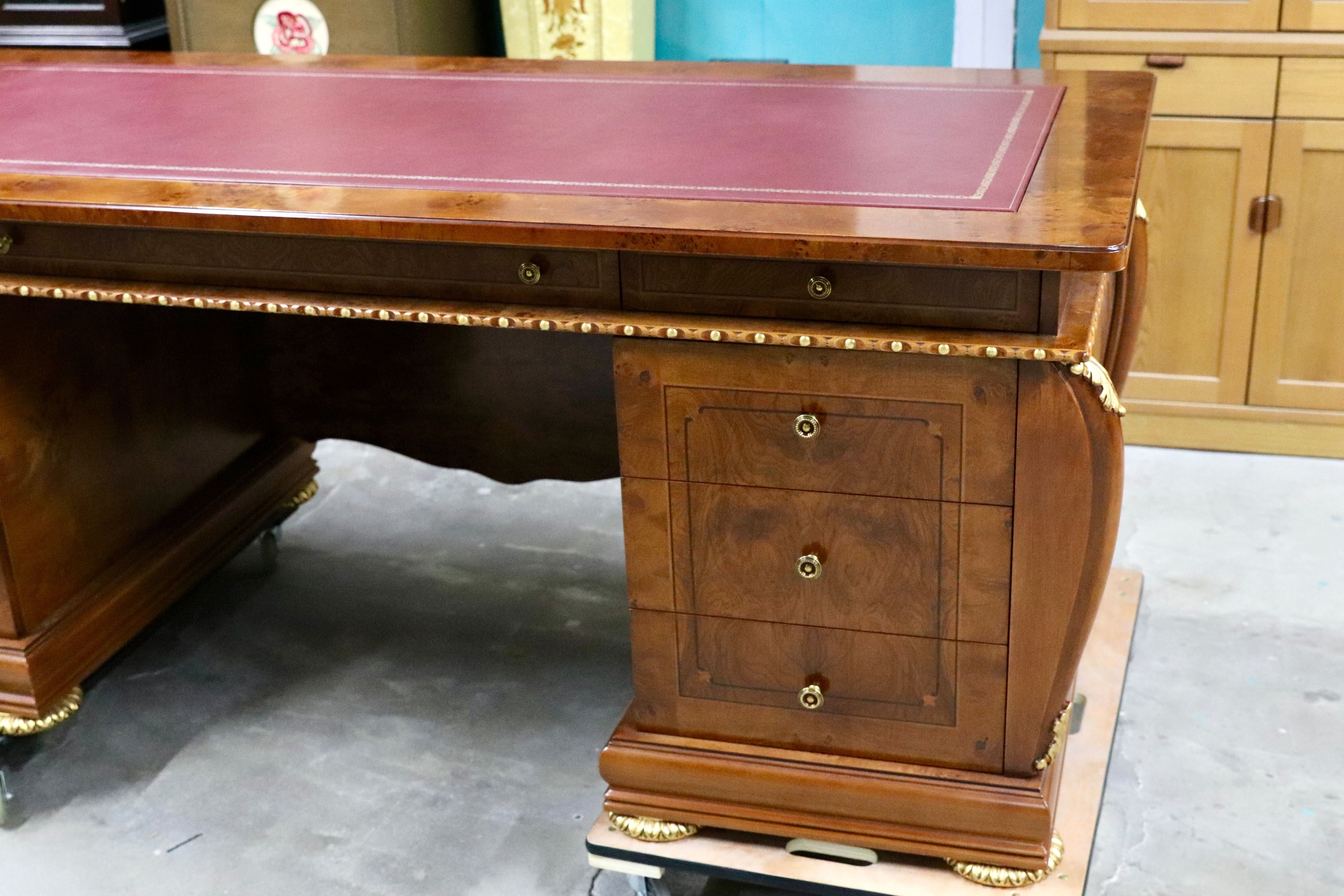 GMIK577○イタリア製 プレジデントデスク 両袖机 デスク 社長机 役員机 書斎机 クラシック ロココ調 バロック様式 最高級 店舗什器