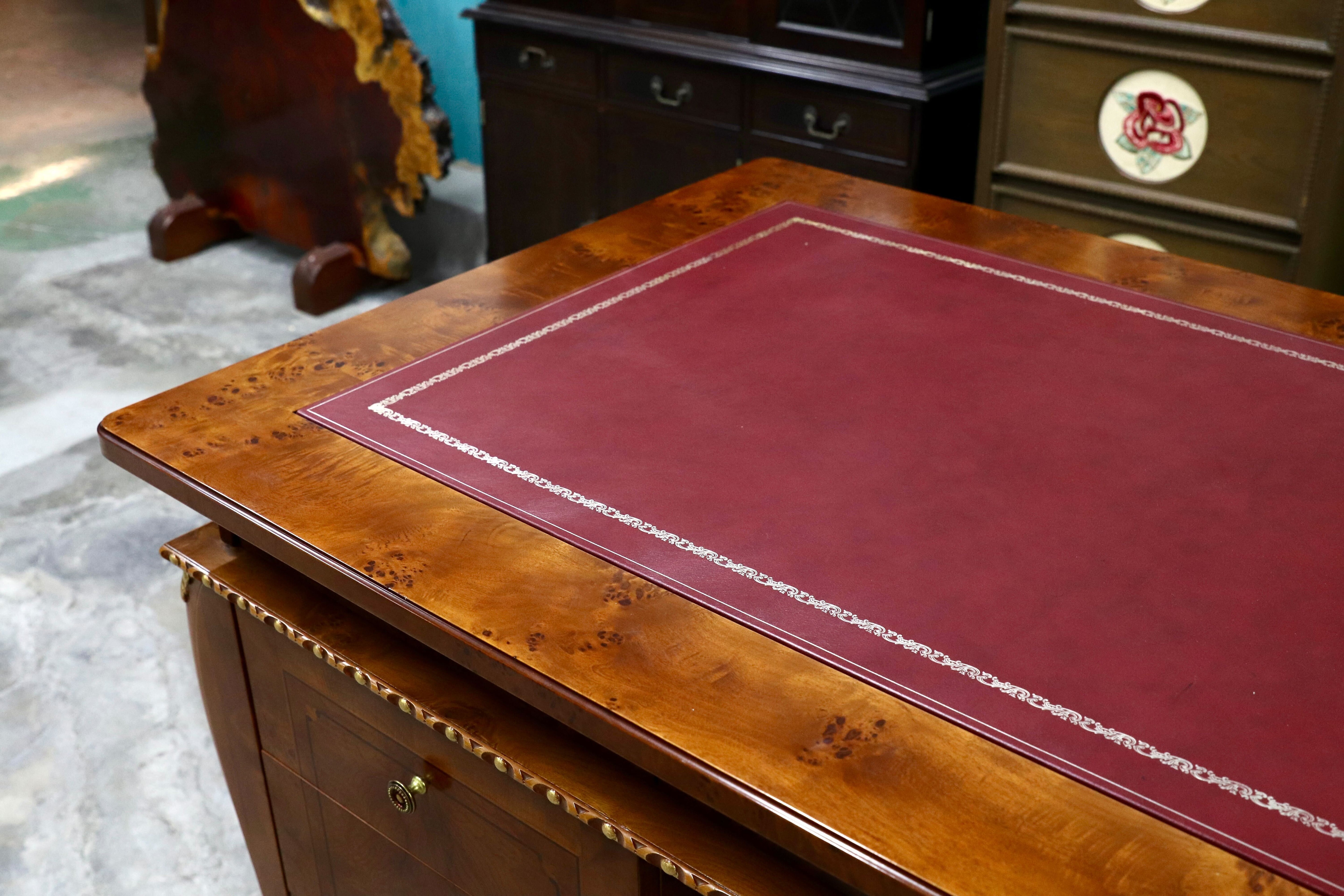 GMIK577○イタリア製 プレジデントデスク 両袖机 デスク 社長机 役員机 書斎机 クラシック ロココ調 バロック様式 最高級 店舗什器