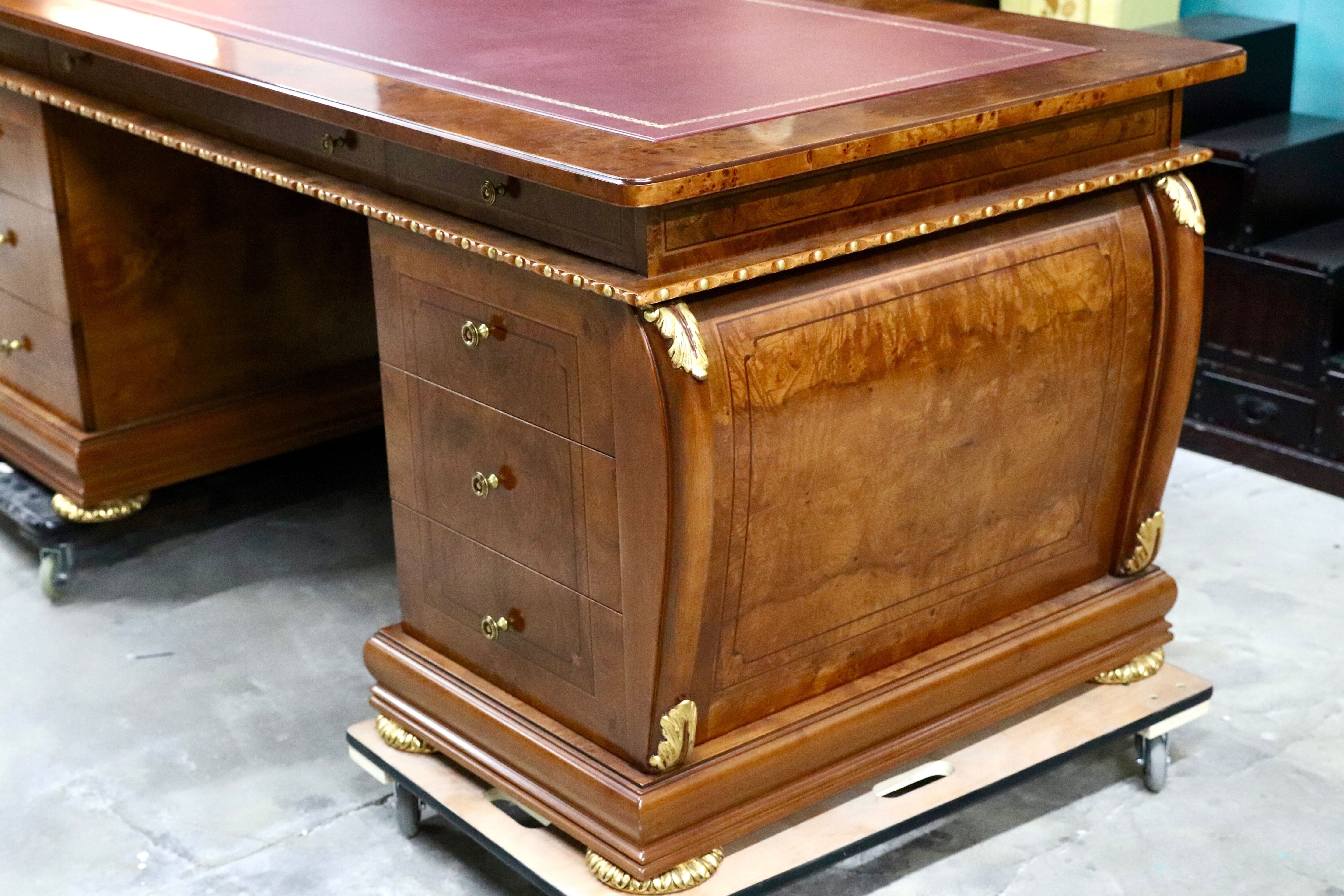 GMIK577○イタリア製 プレジデントデスク 両袖机 デスク 社長机 役員机 書斎机 クラシック ロココ調 バロック様式 最高級 店舗什器