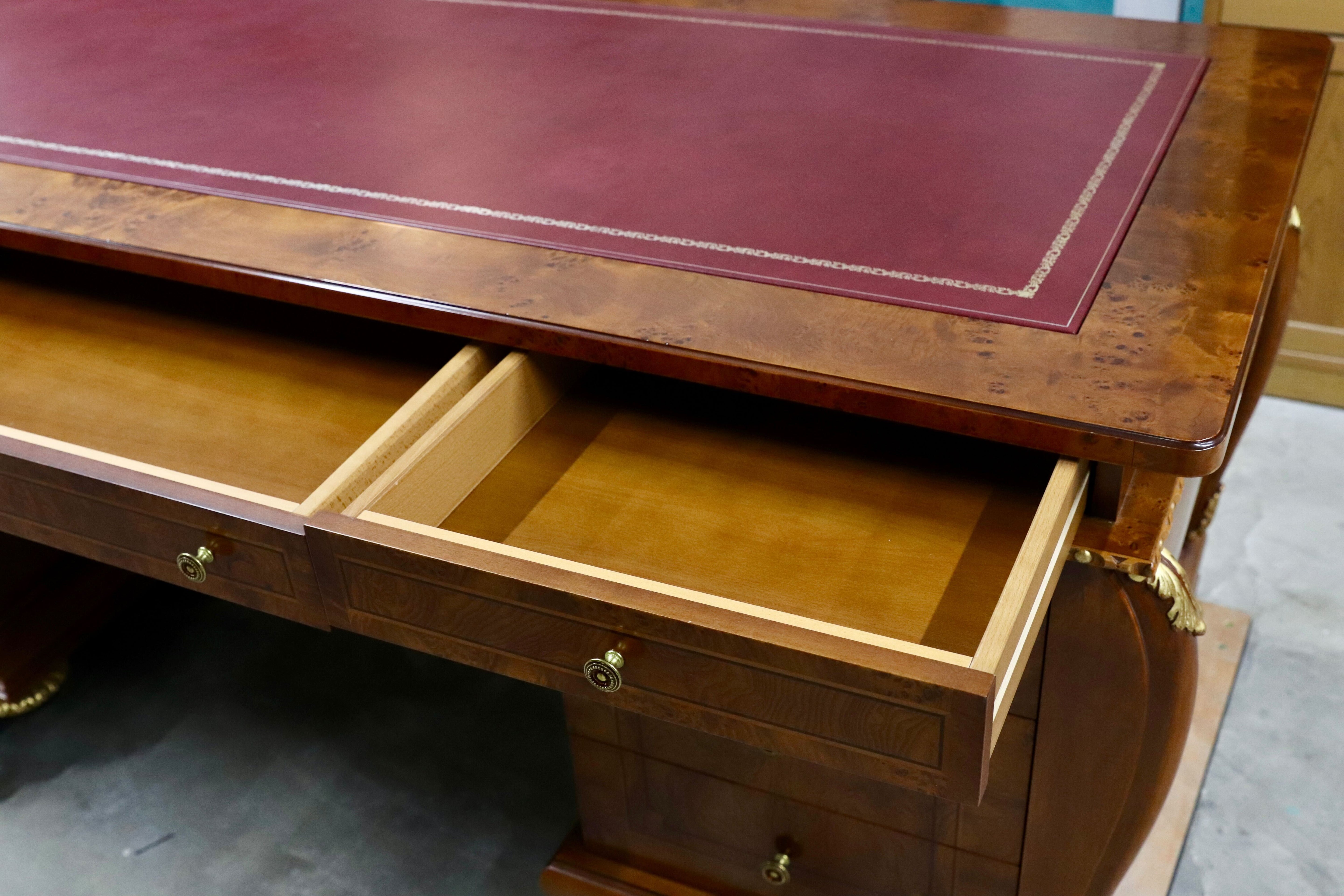 GMIK577○イタリア製 プレジデントデスク 両袖机 デスク 社長机 役員机 書斎机 クラシック ロココ調 バロック様式 最高級 店舗什器