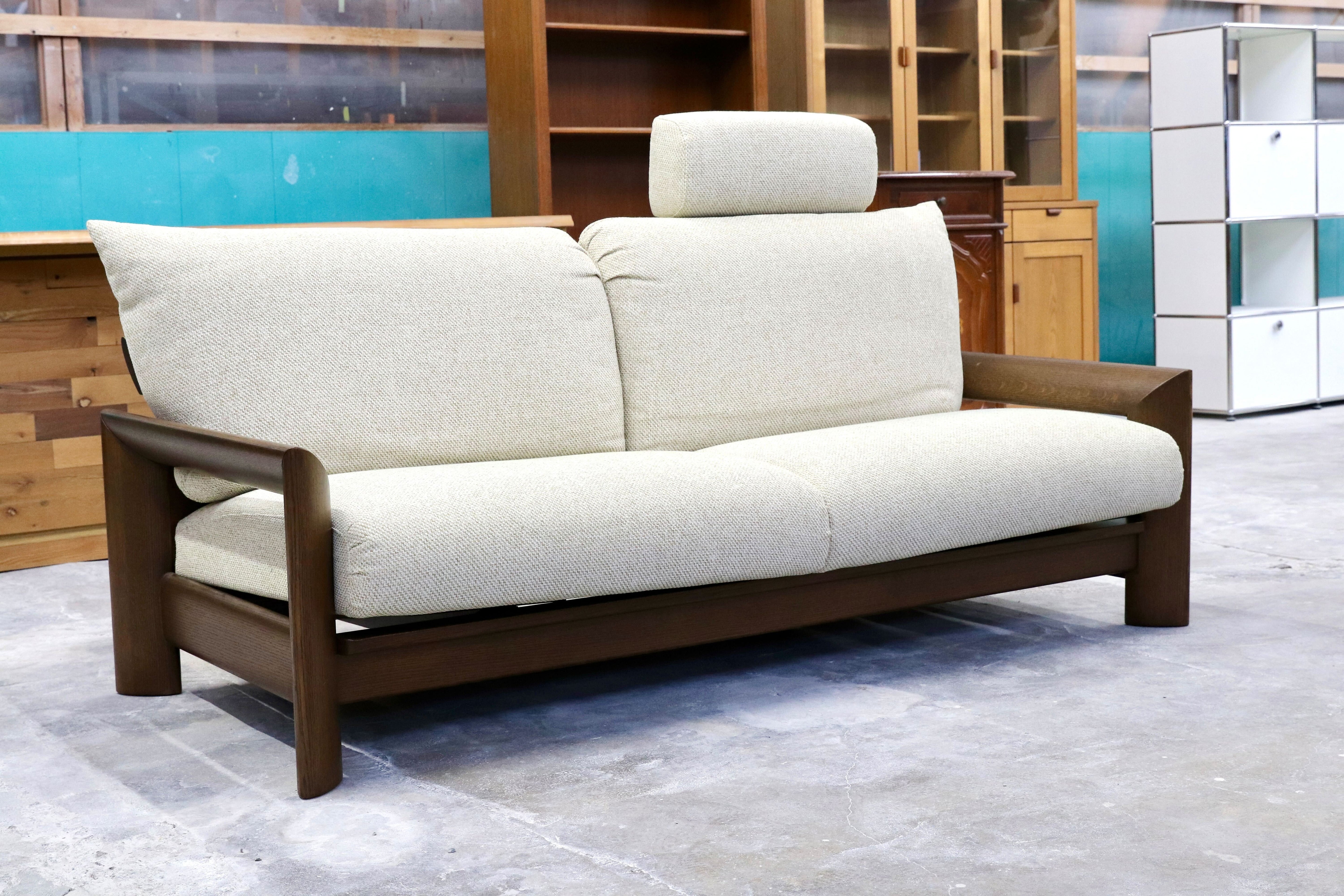 GMHN326○shirakawa / シラカワ レンブラント 2.5人掛けソファ ラブソファ 飛騨家具 ACTUS アクタス オーク無垢材 定価約35万 展示品