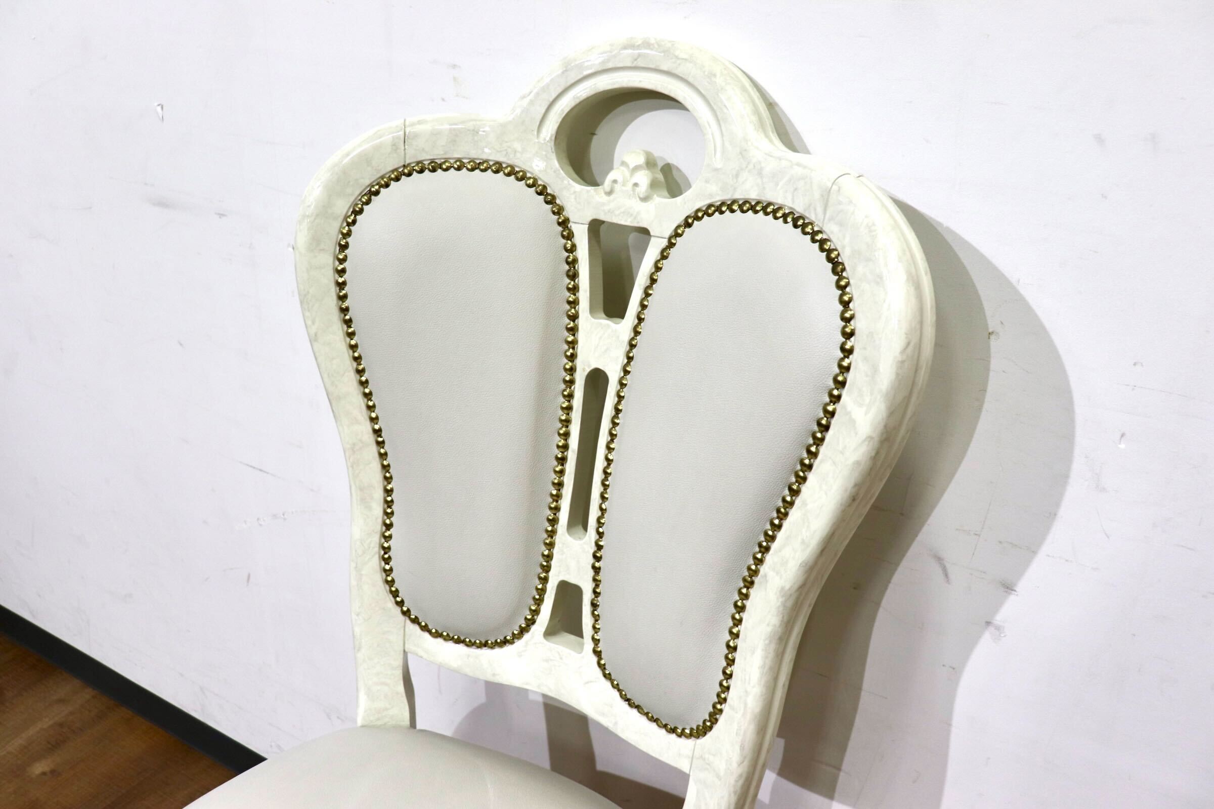 GMHN308C○Eddi Rose / エディローズ イタリア製 ダイニングチェア 食卓椅子 アームレスチェア 鋲打 猫脚 エレガント クラシック 輸入家具