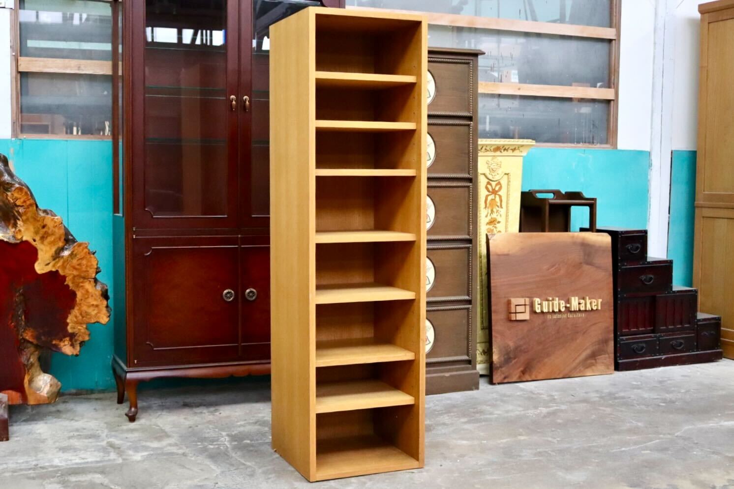 GMIH429○書棚 ブックシェルフ 本棚 木製 8段ラック 飾り棚 オープンシェルフ 収納棚 書斎 リビング収納